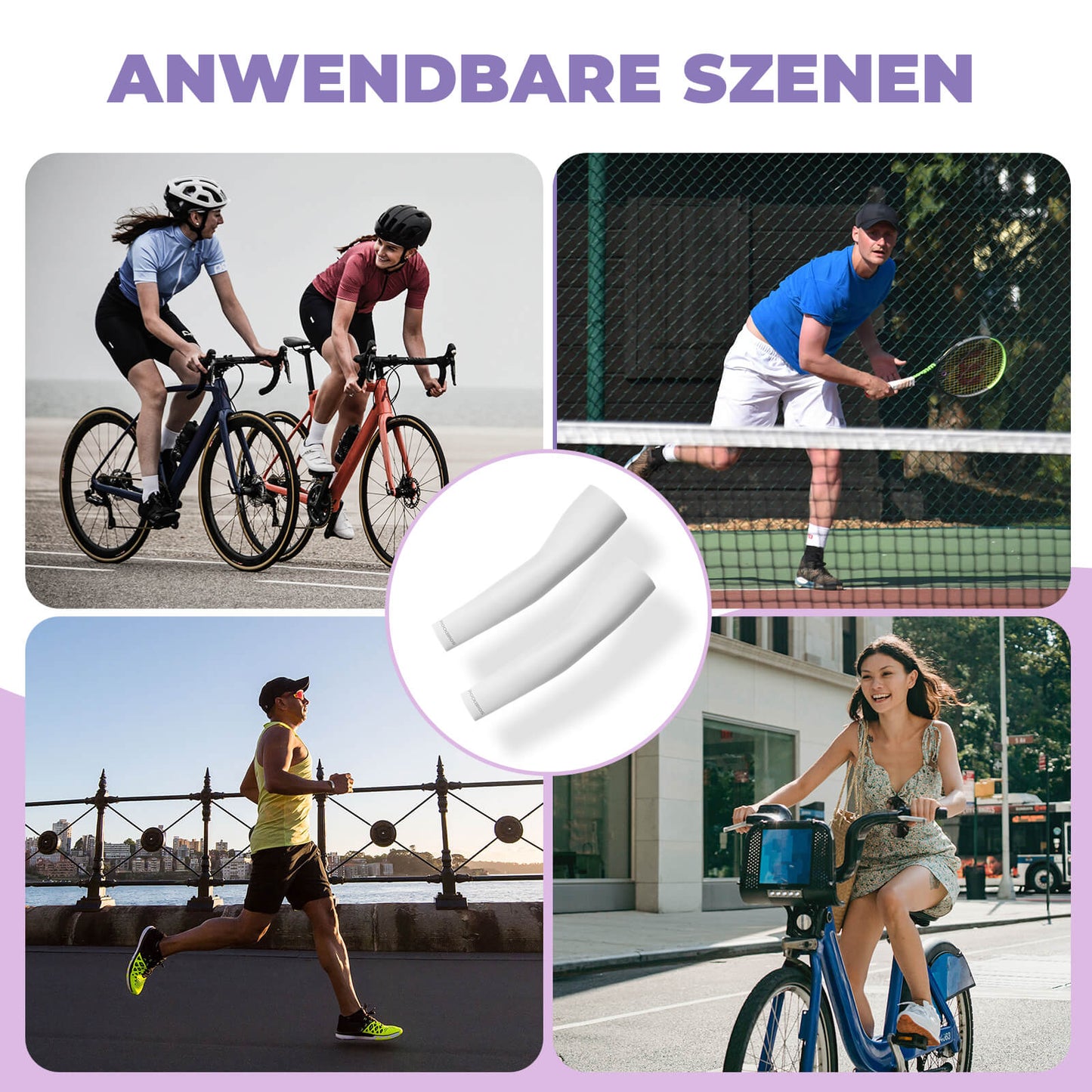 ROCKBROS Armlinge Arm Sleeve Sonnenschutz Kühles Gefühl Schnelltrocknend - Weiß