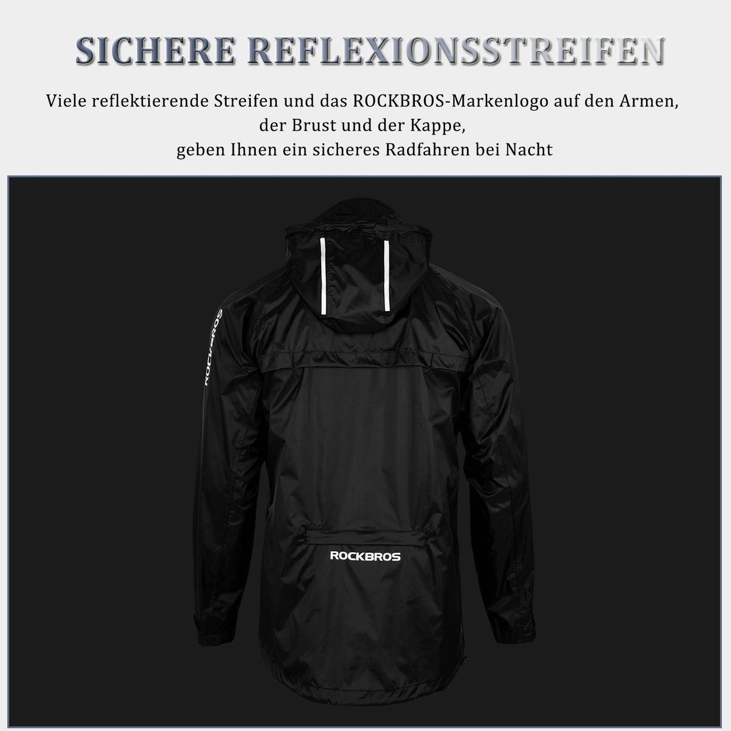 ROCKBROS Radsport Regenjacke Herren Wasserdicht Leicht Fahrradjacke - ROCKBROS-EU