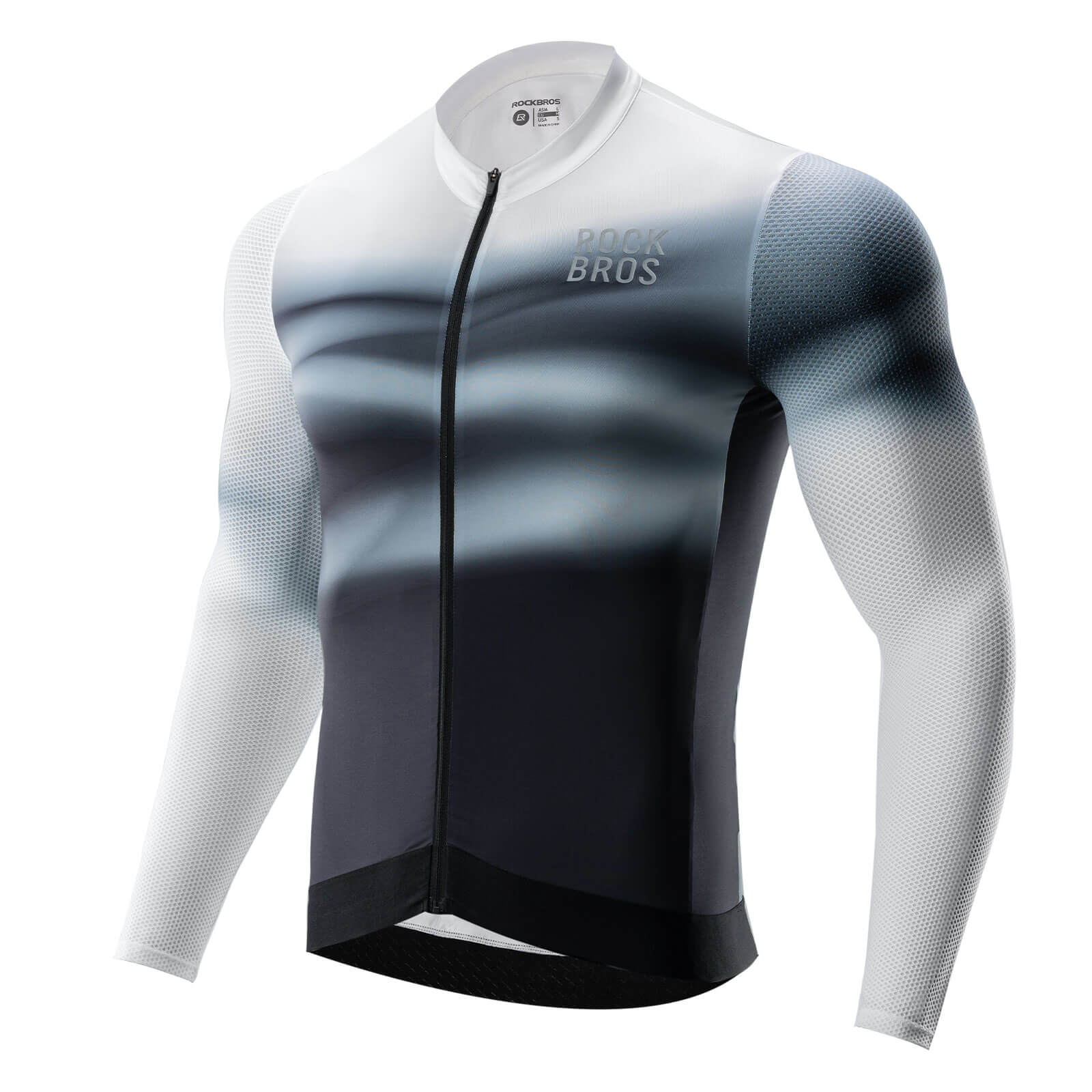 Herren Langarm Hochleistungs-Radtrikot Jersey Schnell Trocknend für MTB Rennrad