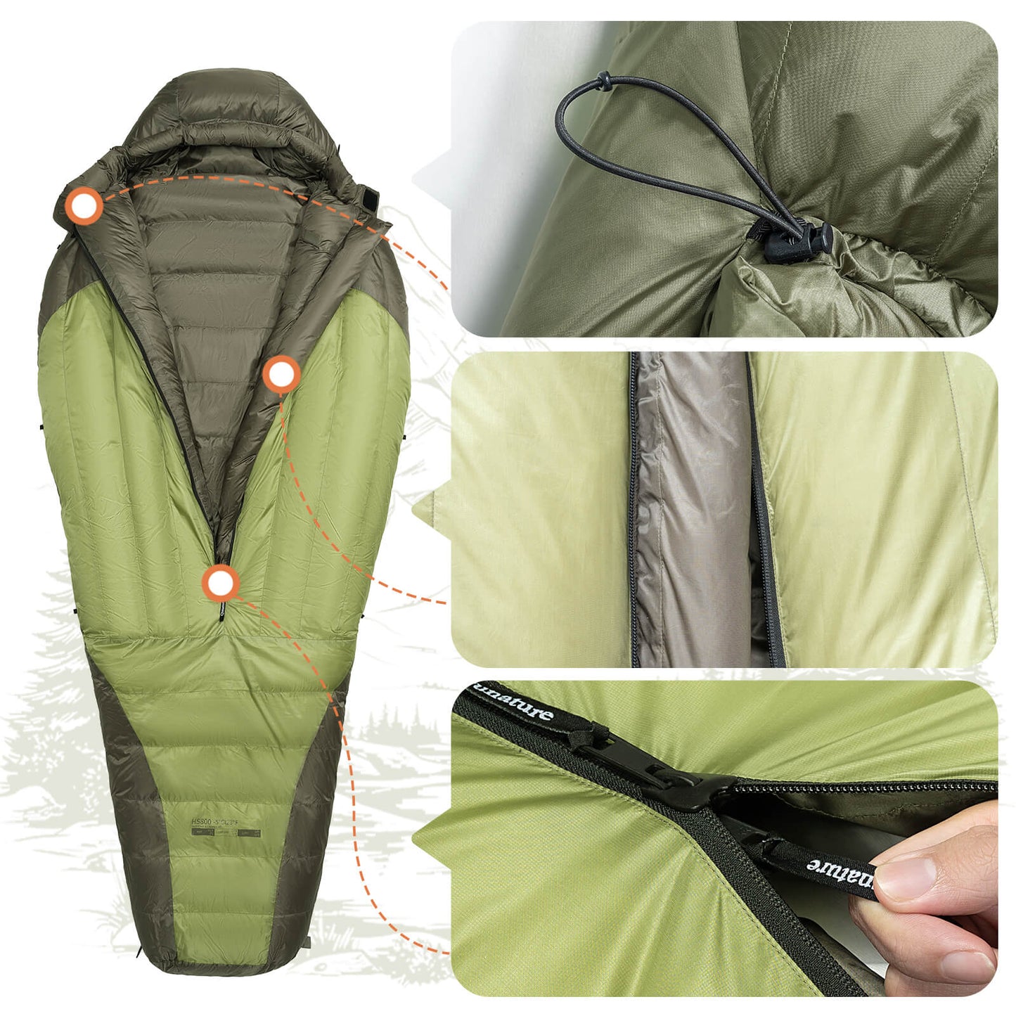 Mumienschlafsack Daune
