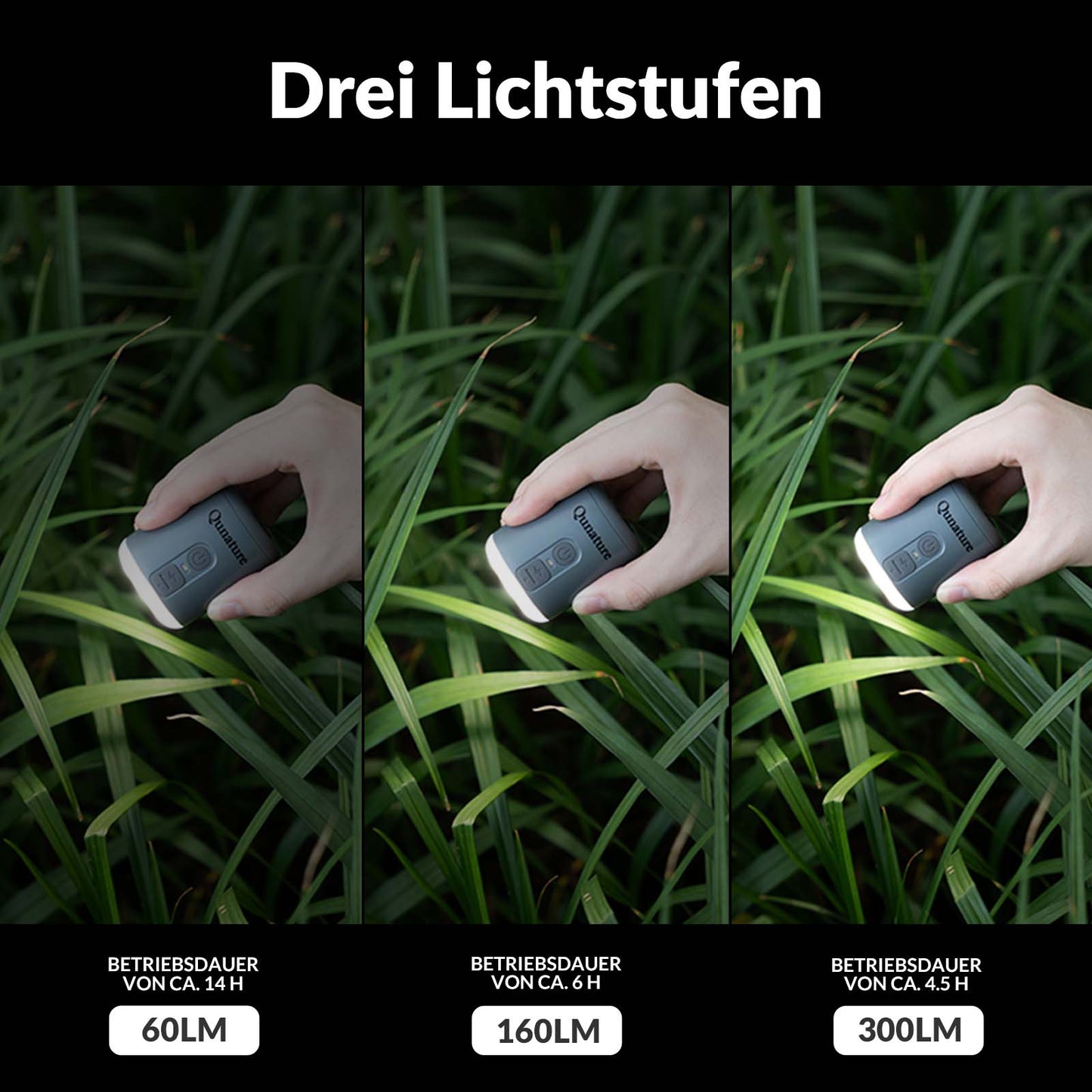 3-in-1 Campingpumpe mit Lampe