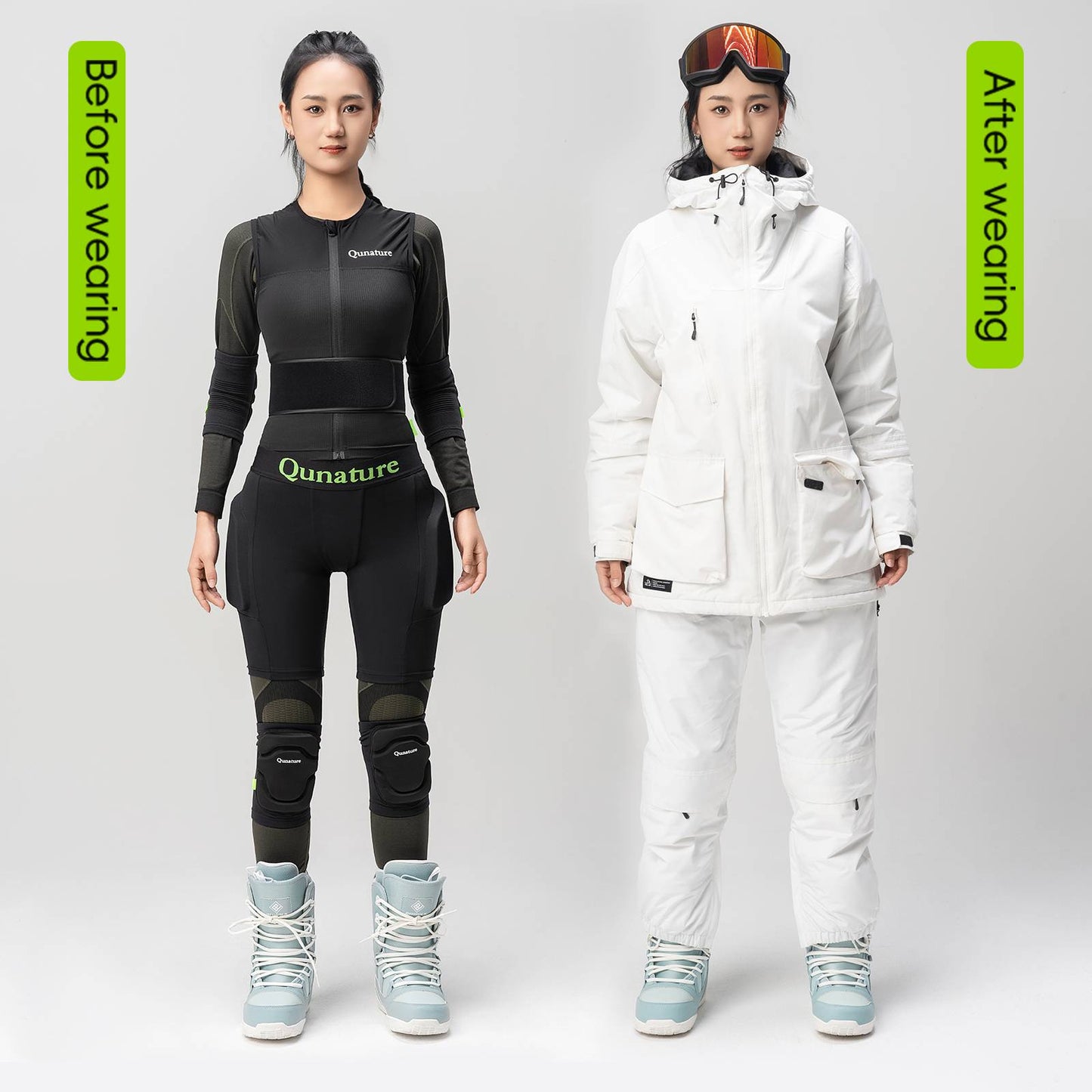 Qunature 3D H邦ftpolster Crash-Pad Gepolsterte Shorts