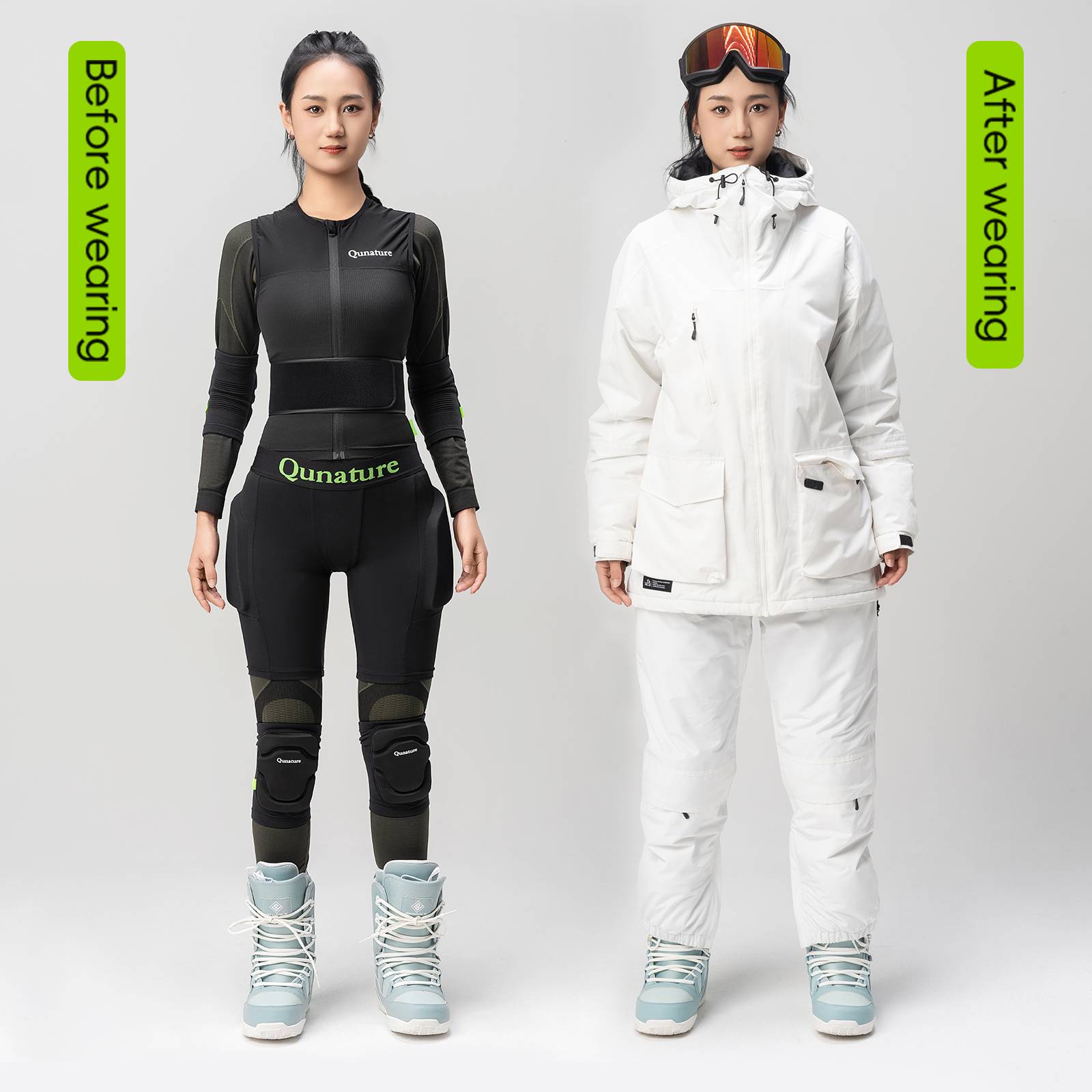 Qunature 3D H邦ftpolster Crash-Pad Gepolsterte Shorts