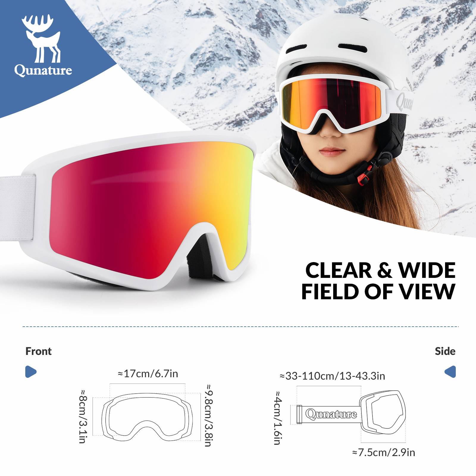 Qunature Anti-Nebel Skibrille Doppellinse #Color_Wei?
