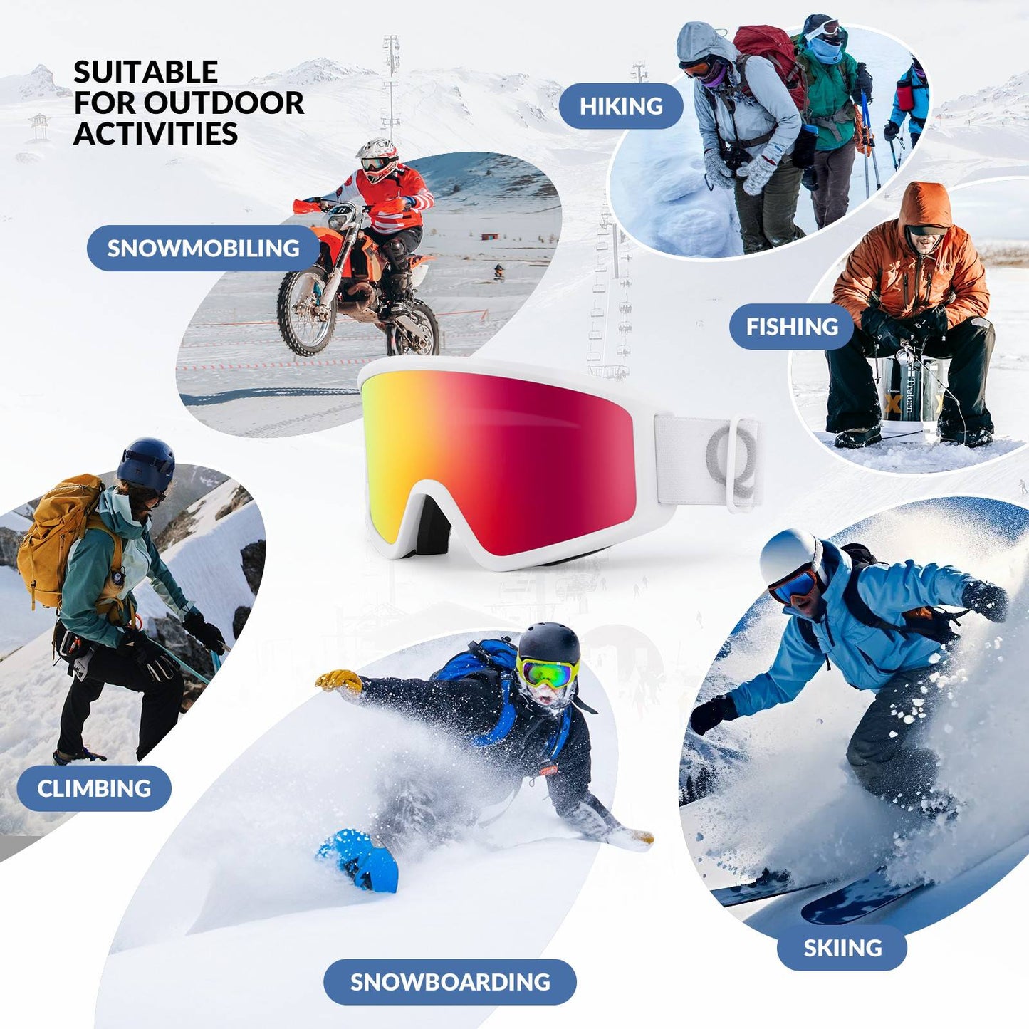 Qunature Anti-Nebel Skibrille Doppellinse #Color_Wei?