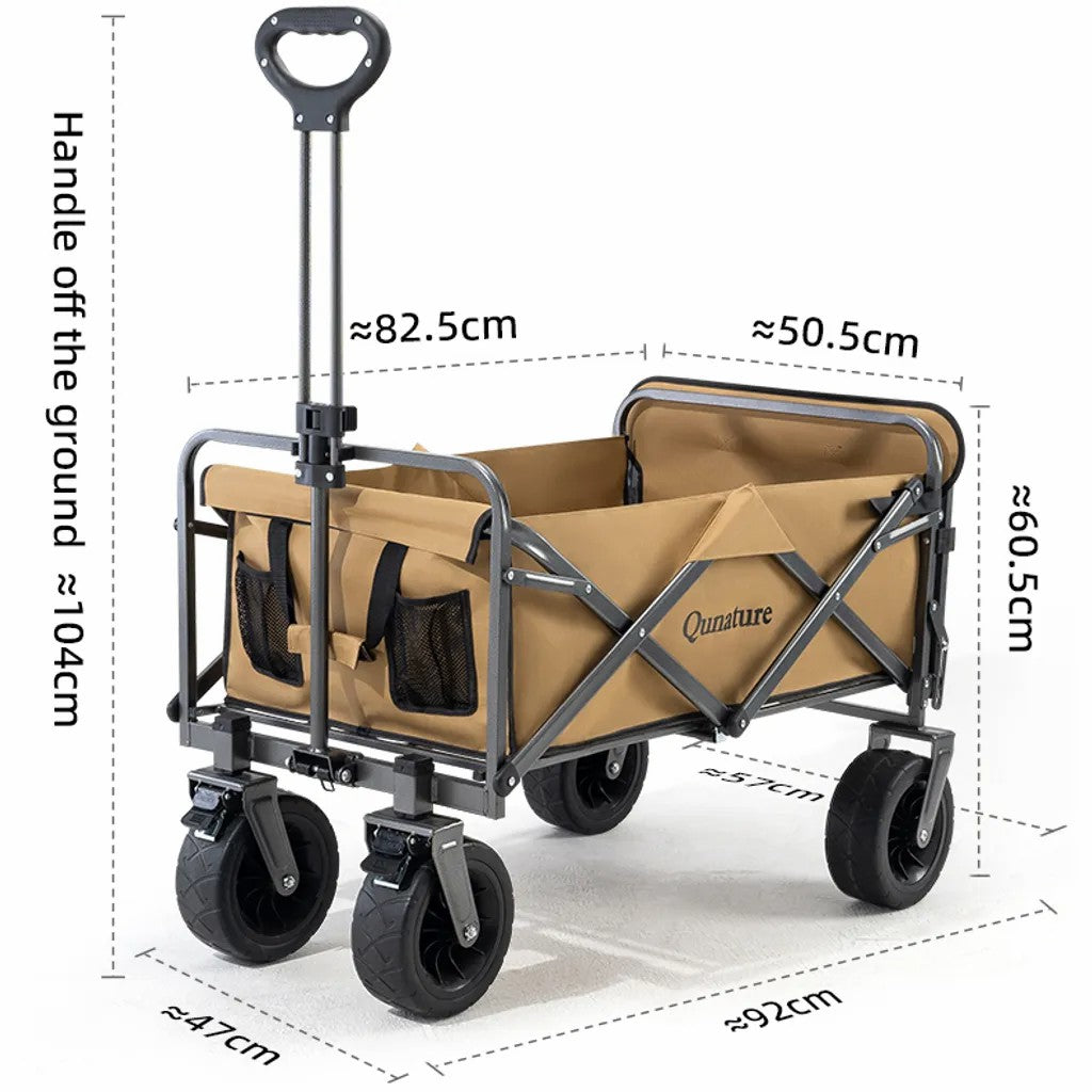 Qunature Bollerwagen Faltbar 150KG mit Gro?e Breiten R?dern und Bremse