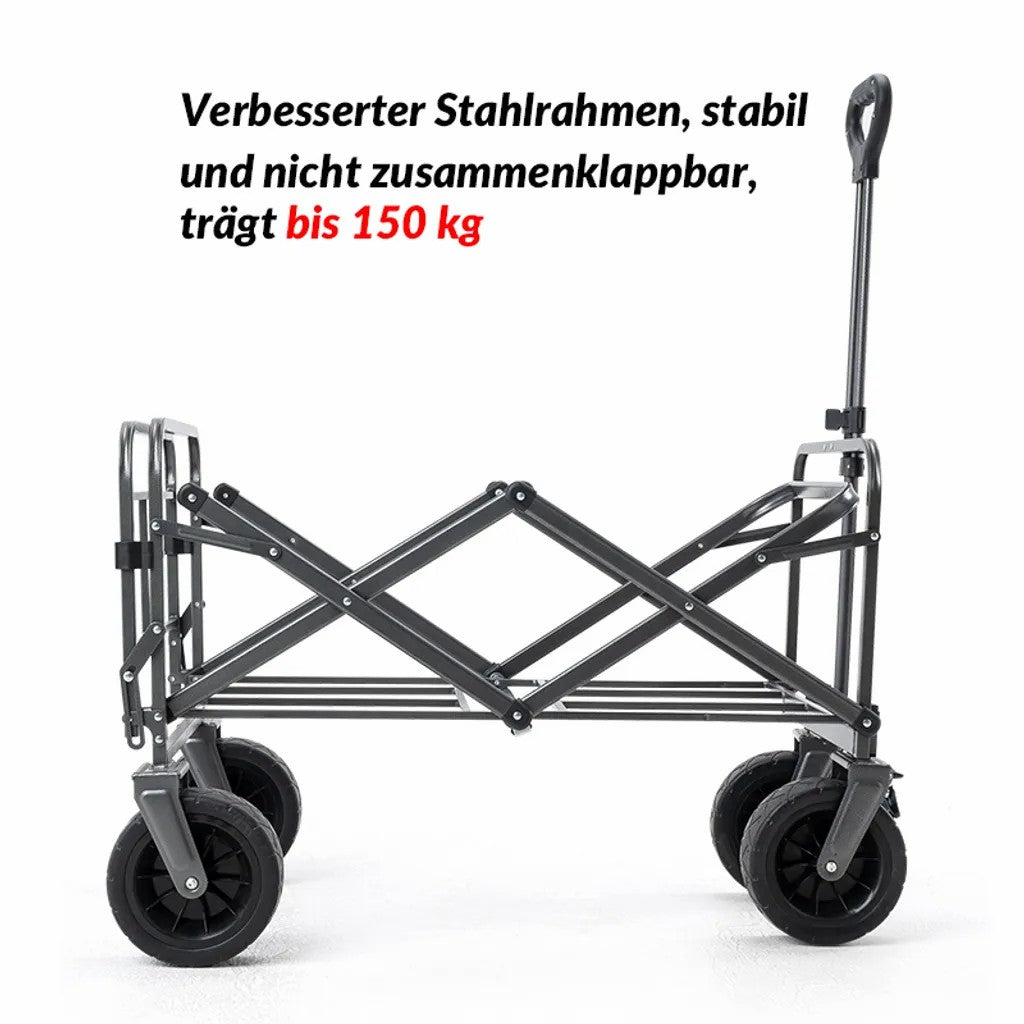 Qunature Bollerwagen Faltbar 150KG mit Gro?e Breiten R?dern und Bremse