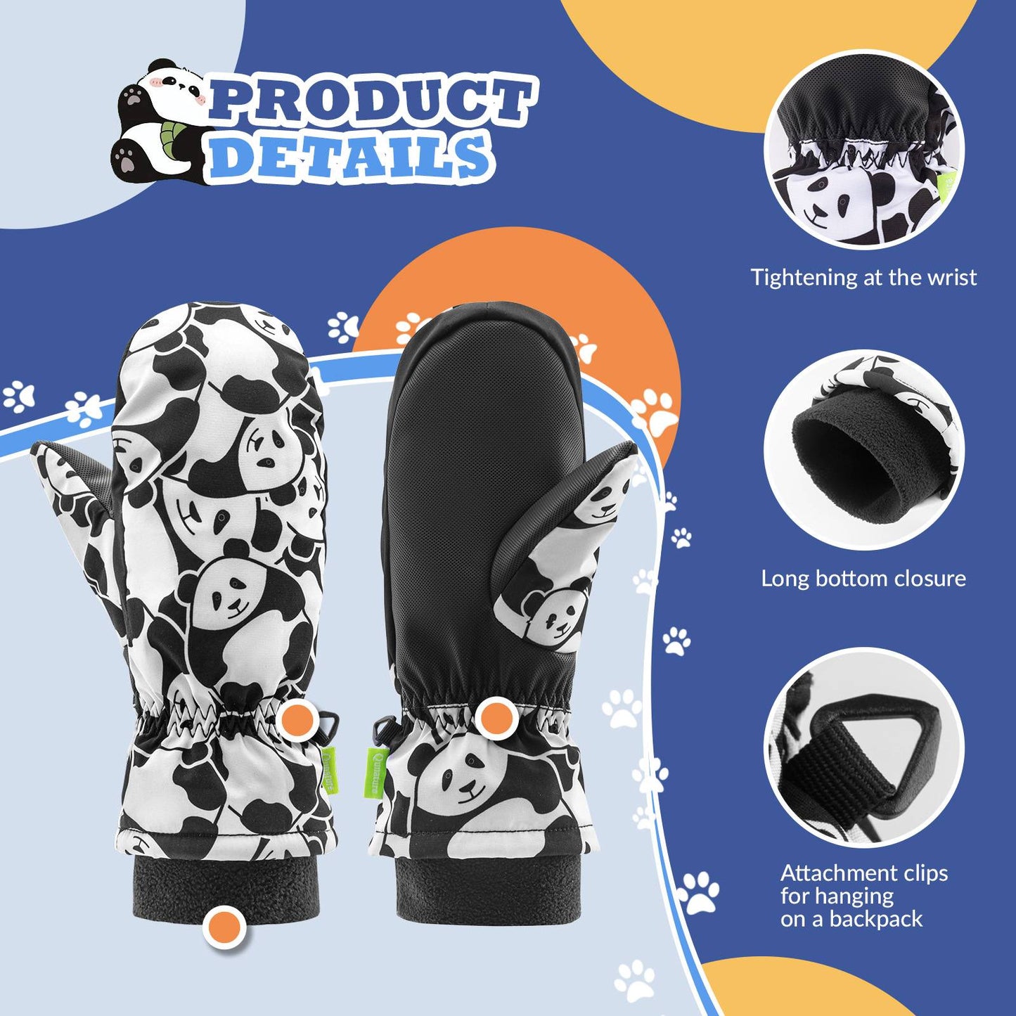 Qunature Kinder Winddichte Skihandschuhe