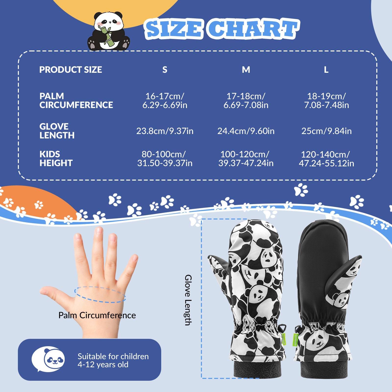 Qunature Kinder Winddichte Skihandschuhe