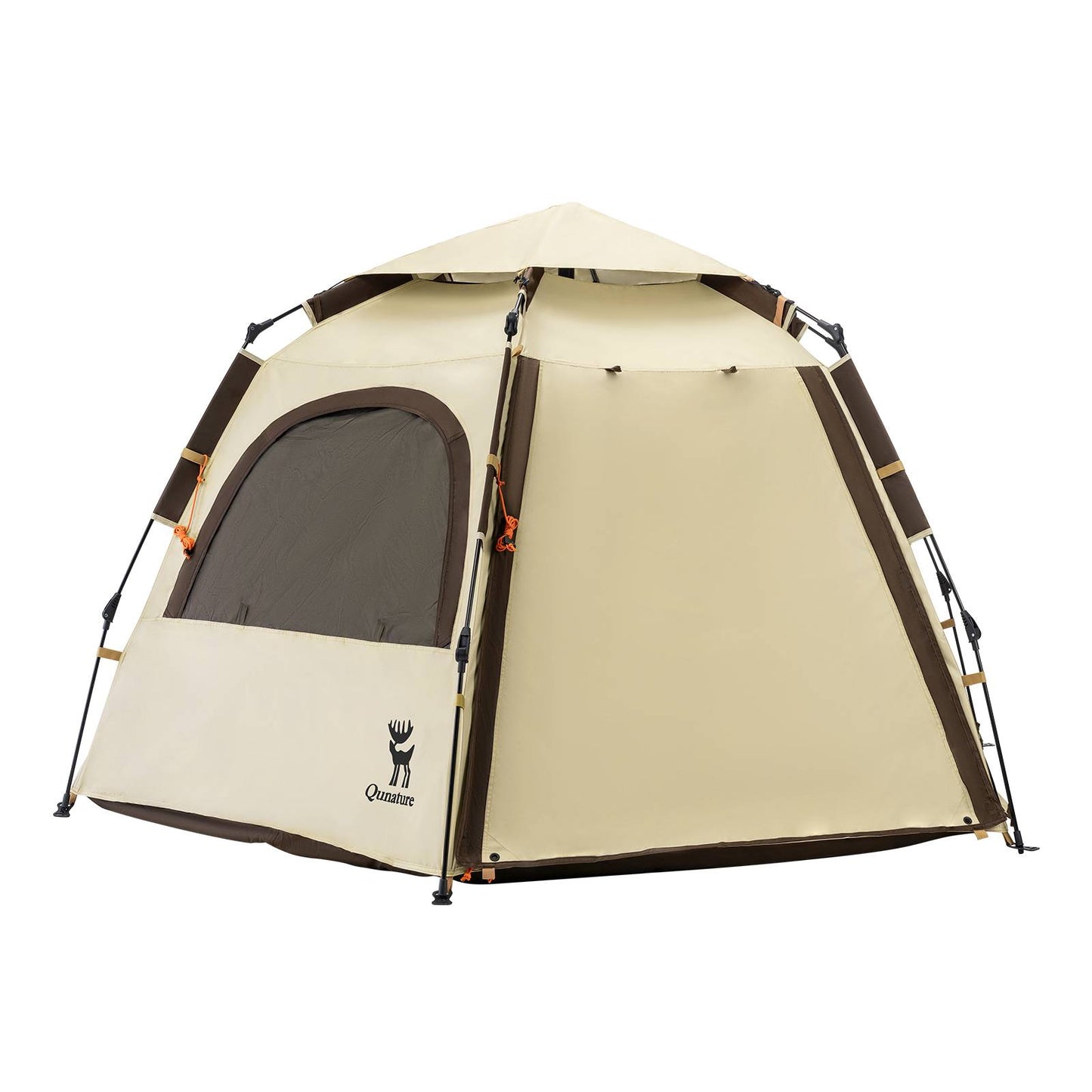 Qunature Pop-Up Campingzelt 2-4 Personen, Wasserdichtes Kuppelzelt #Color_Khaki