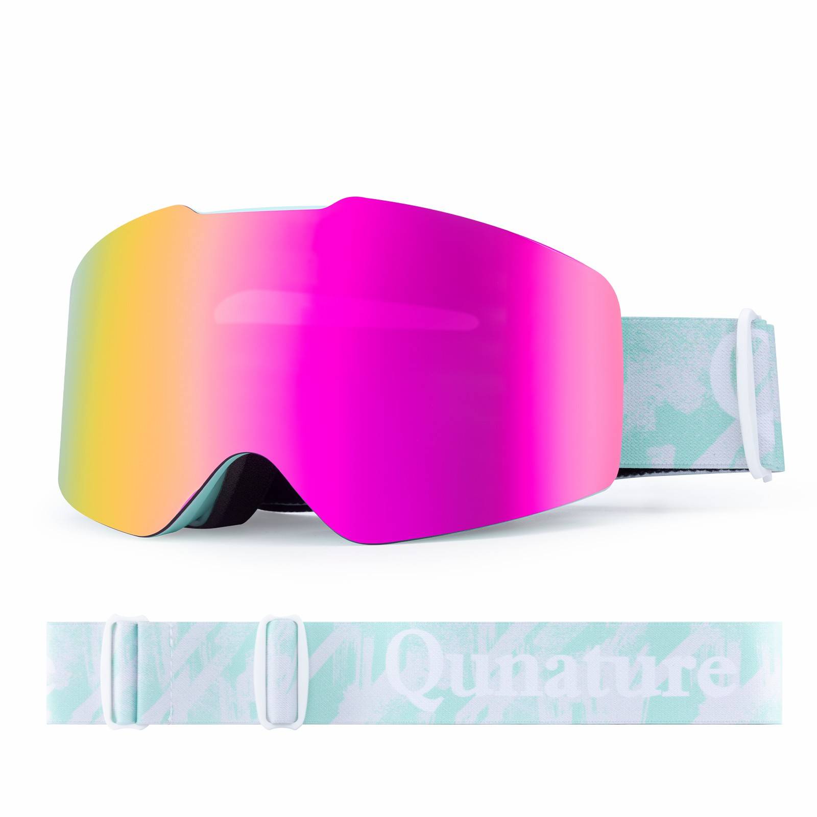 Qunature Rahmenlos Skibrille UV400 Antifog TPU-Rahmen Schutzbrille #Color_Gr邦n