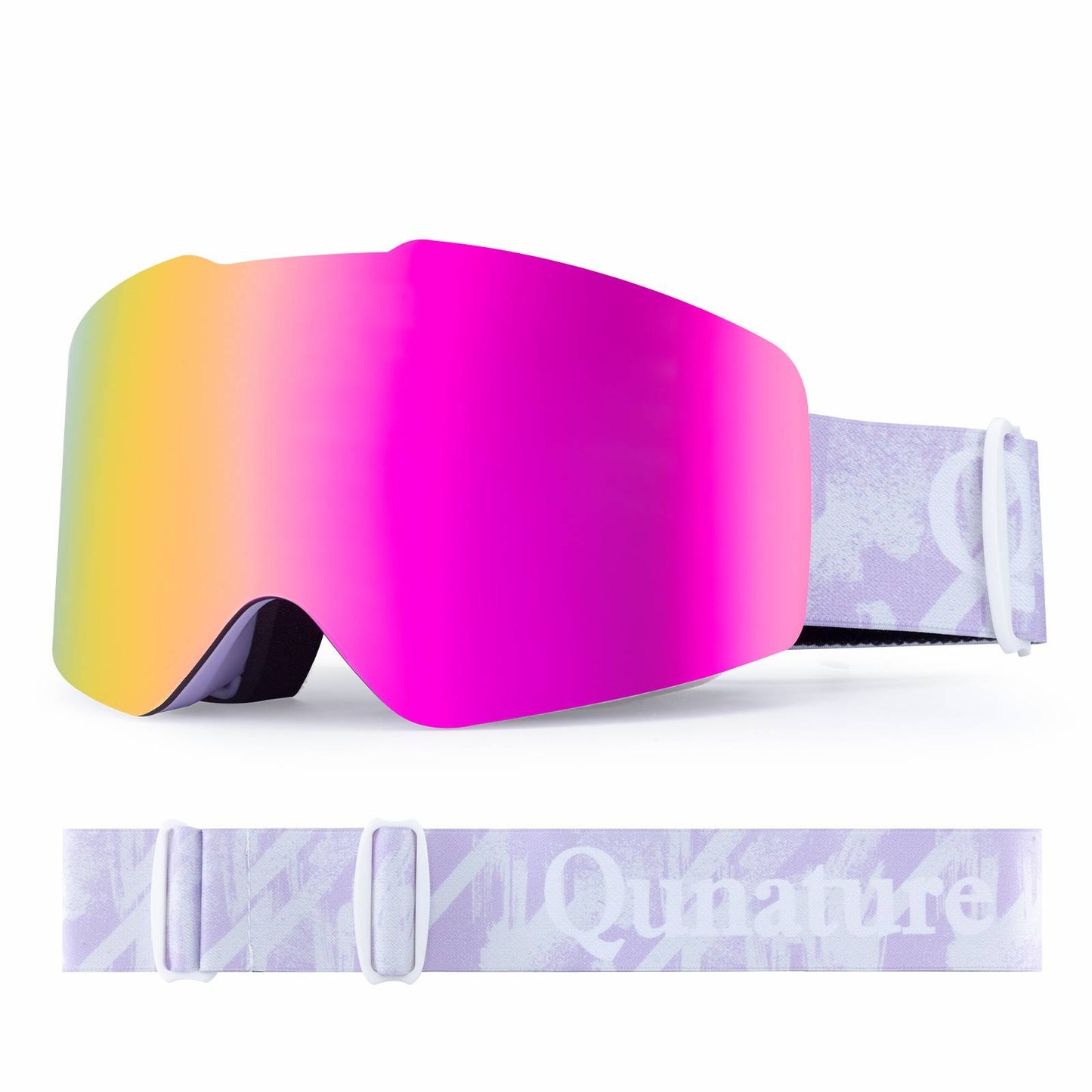 Qunature Rahmenlos Skibrille UV400 Antifog TPU-Rahmen Schutzbrille #Color_Lila