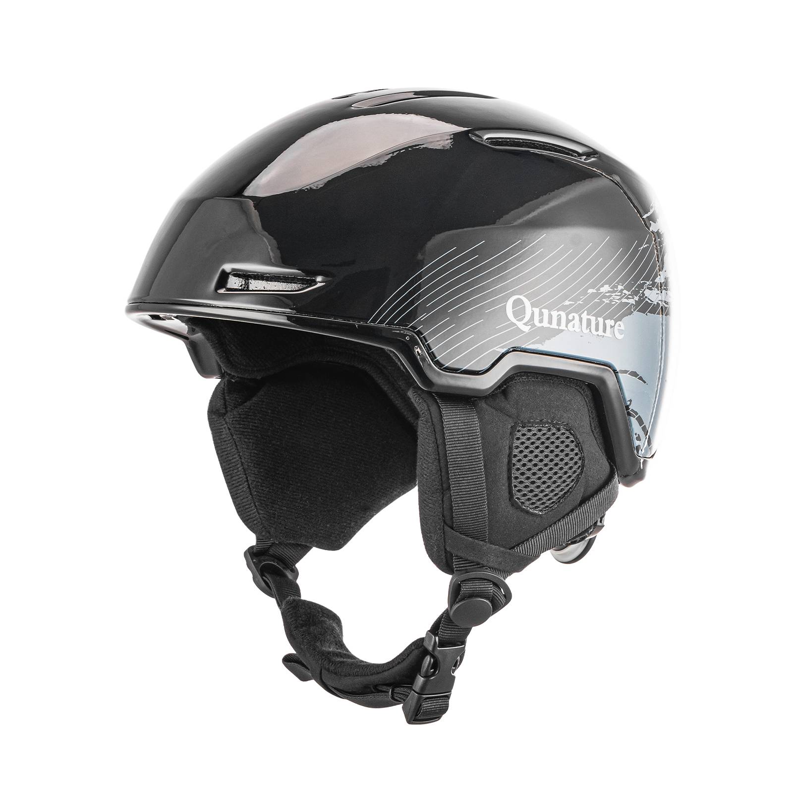Qunature Ski-/Snowboardhelm mit Ohrensch邦tzer #Color_Schwarz