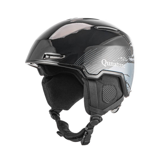 Qunature Ski-/Snowboardhelm mit Ohrensch邦tzer #Color_Schwarz