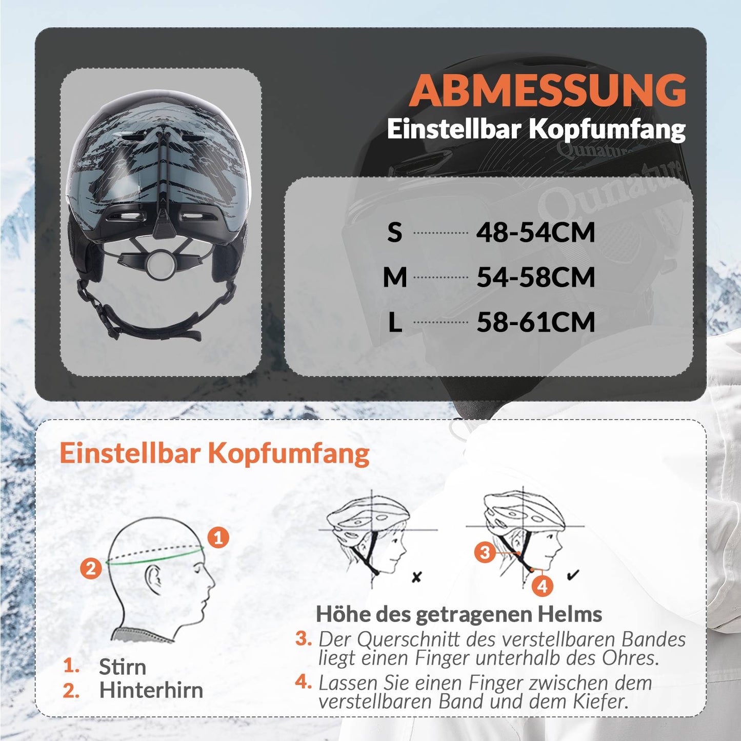 Qunature Ski-/Snowboardhelm mit Ohrensch邦tzer #Color_Schwarz
