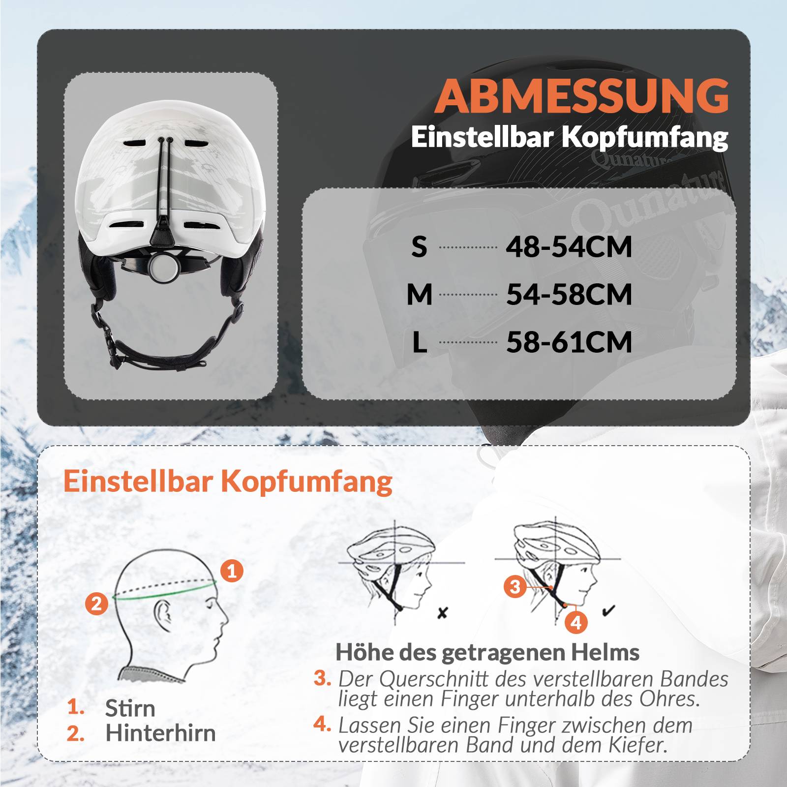 Qunature Ski-/Snowboardhelm mit Ohrensch邦tzer #Color_Wei? ( Panda-Design )