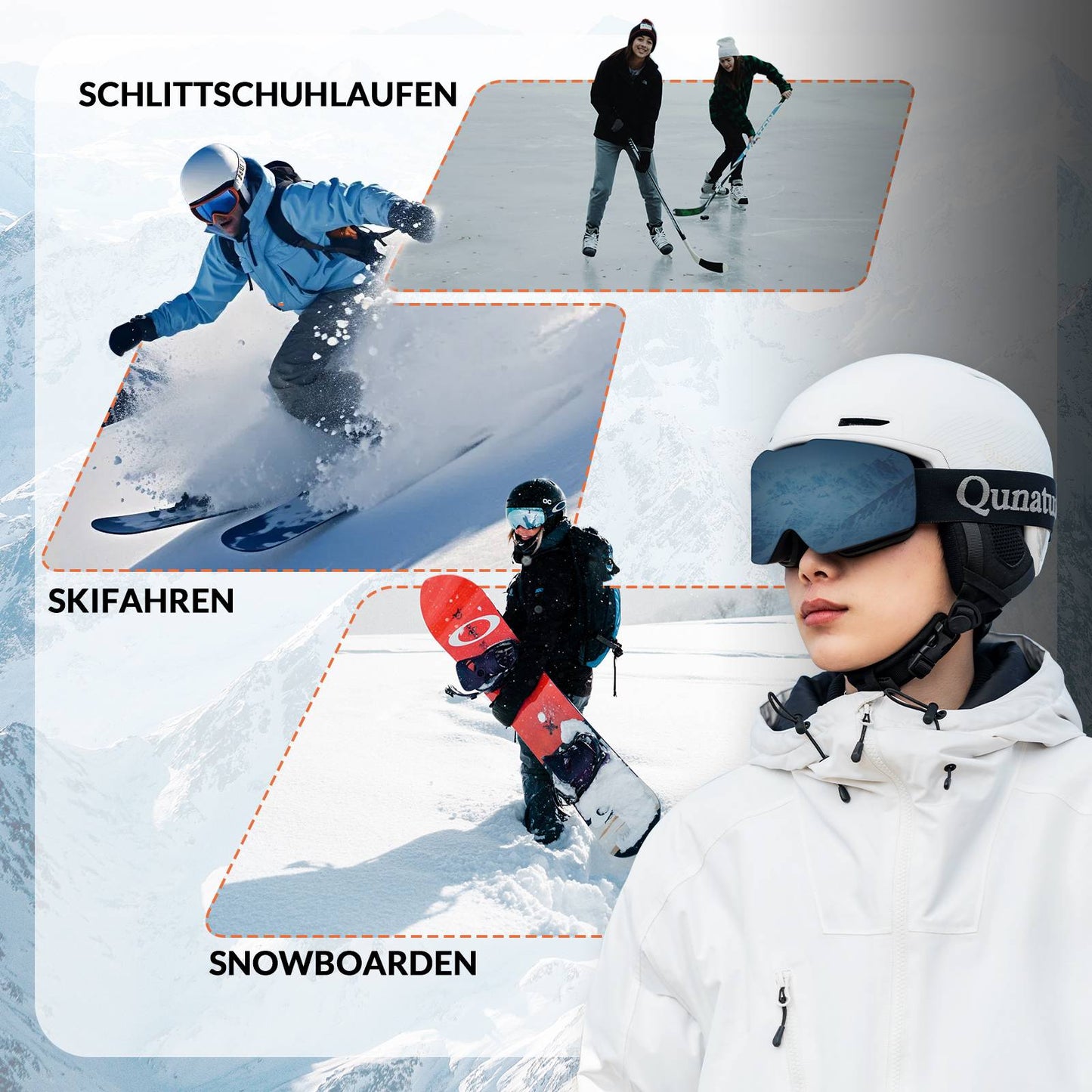 Qunature Ski-/Snowboardhelm mit Ohrensch邦tzer #Color_Wei?