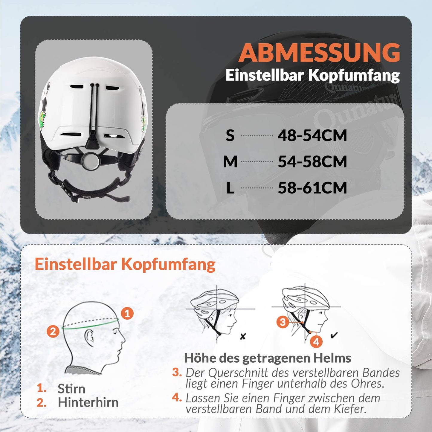 Qunature Ski-/Snowboardhelm mit Ohrensch邦tzer #Color_Wei? ( Panda-Design )