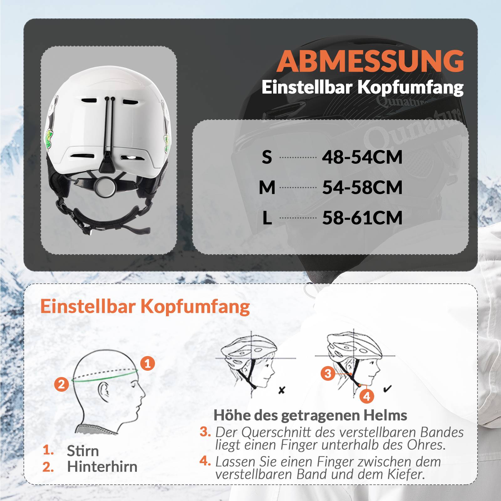 Qunature Ski-/Snowboardhelm mit Ohrensch邦tzer #Color_Wei? ( Panda-Design )