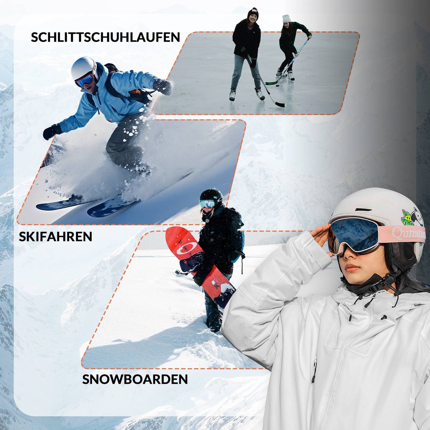 Qunature Ski-/Snowboardhelm mit Ohrensch邦tzer #Color_Wei? ( Panda-Design )
