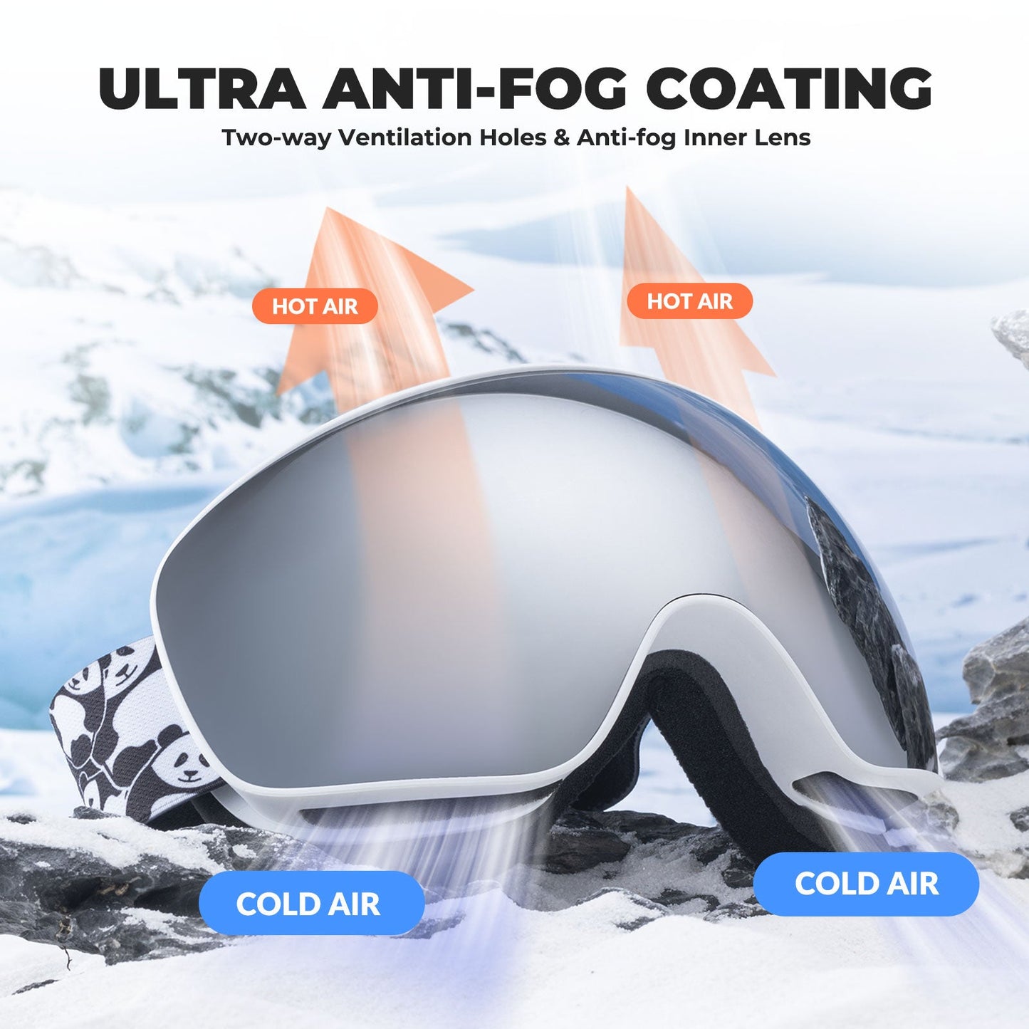 Qunature Skibrille Snowboard Brille f邦r Brillentr?ger Kinder Erwachsene