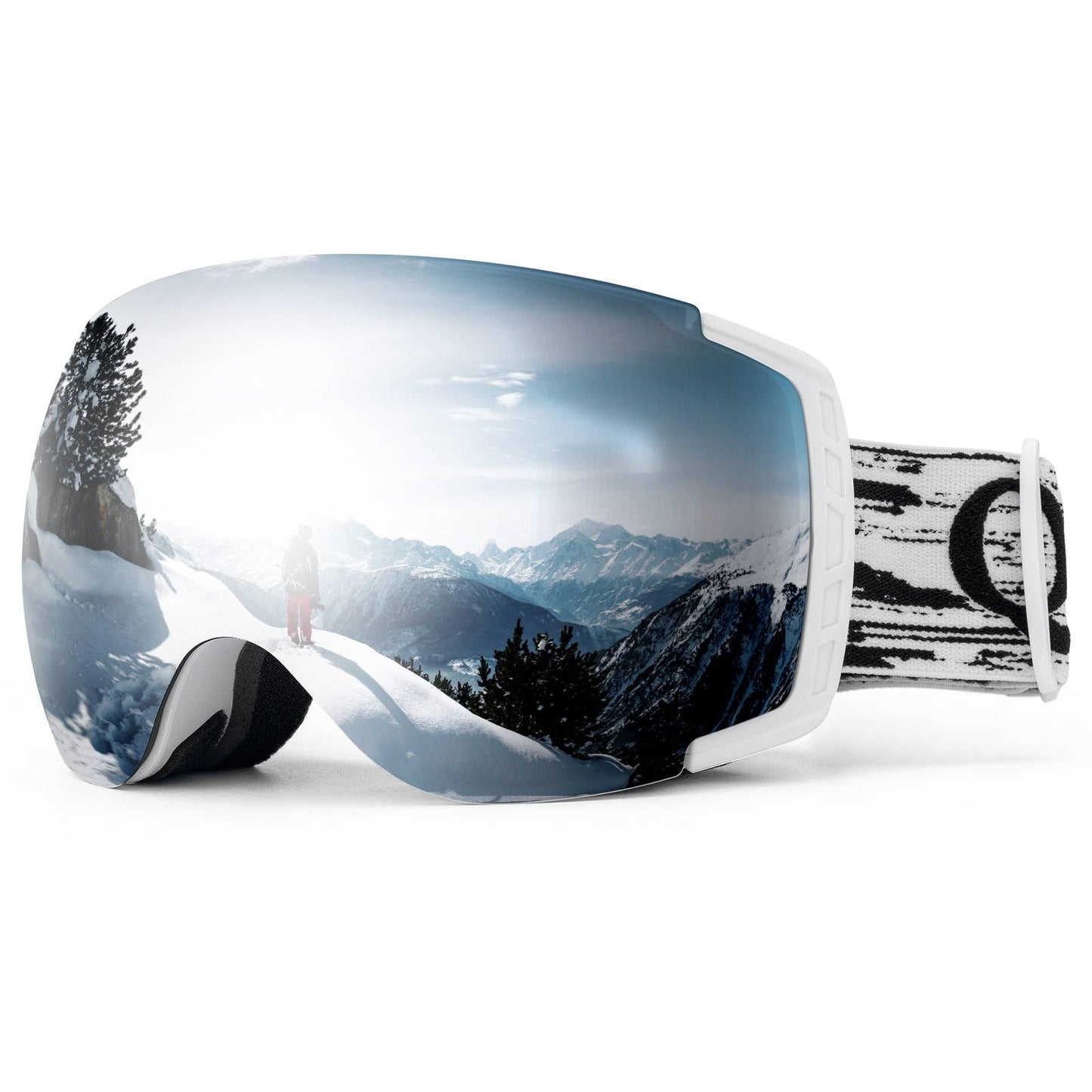 Qunature Skibrille Snowboardbrille Antifog UV400 f邦r Brillentr?ger #Color_Wei?