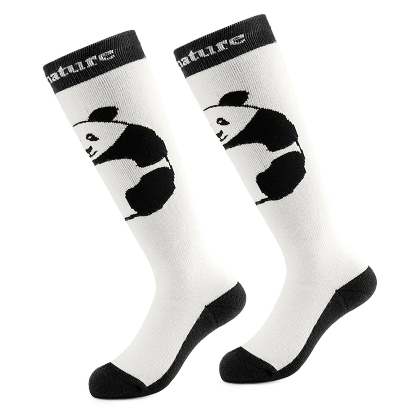 Qunature Skisocken Kinder Wintersocken Ski Kniestr邦mpfe mit Wolle 1 Paar #Color_ Panda-Stil-Wei?