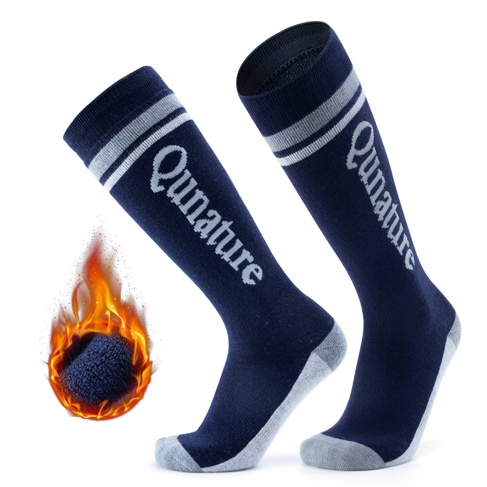 Qunature Thermo Skisocken Merino Erwachsene Atmungsaktiv #Color_Marineblau