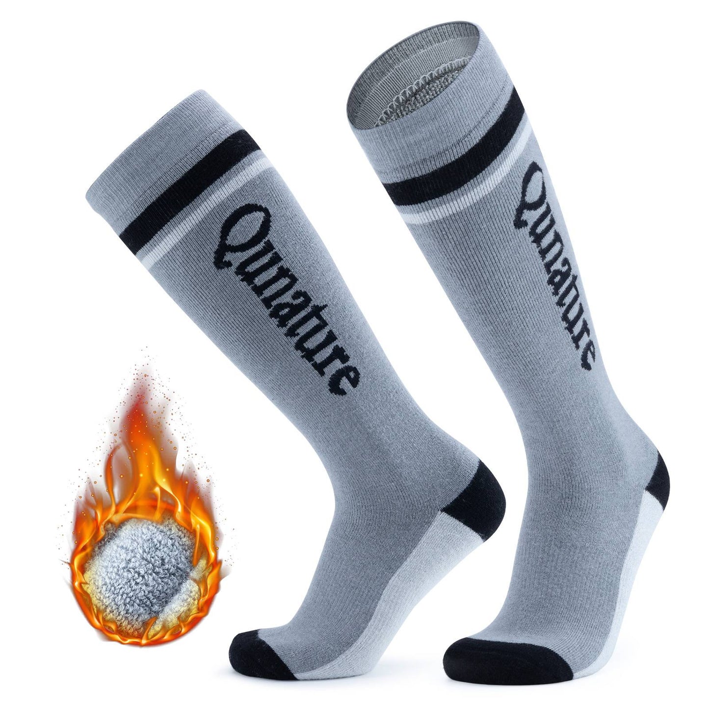 Qunature Thermo Skisocken Merino Erwachsene Atmungsaktiv #Color_Dunkelgrau