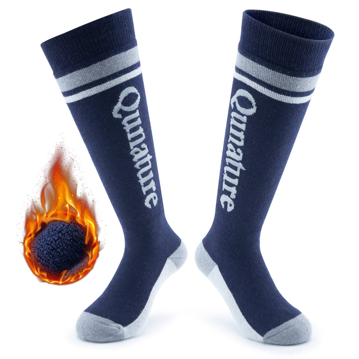 Qunature Thermo Skisocken Merino Kindern Atmungsaktiv #Color_Marineblau