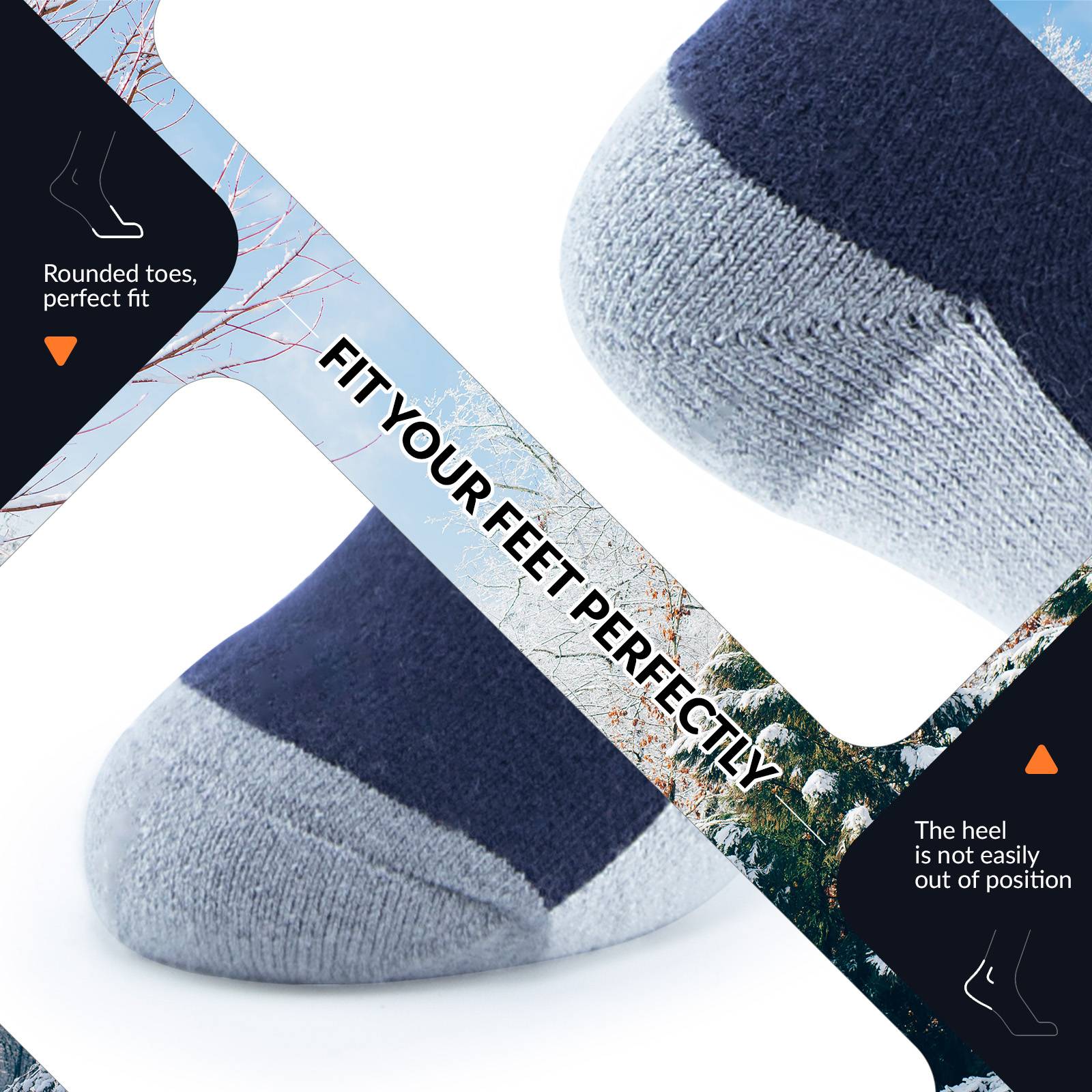Qunature Thermo Skisocken Merino Kindern Atmungsaktiv #Color_Marineblau