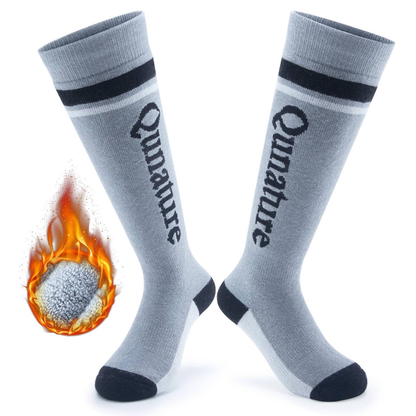 Qunature Thermo Skisocken Merino Kindern Atmungsaktiv #Color_Dunkelgrau