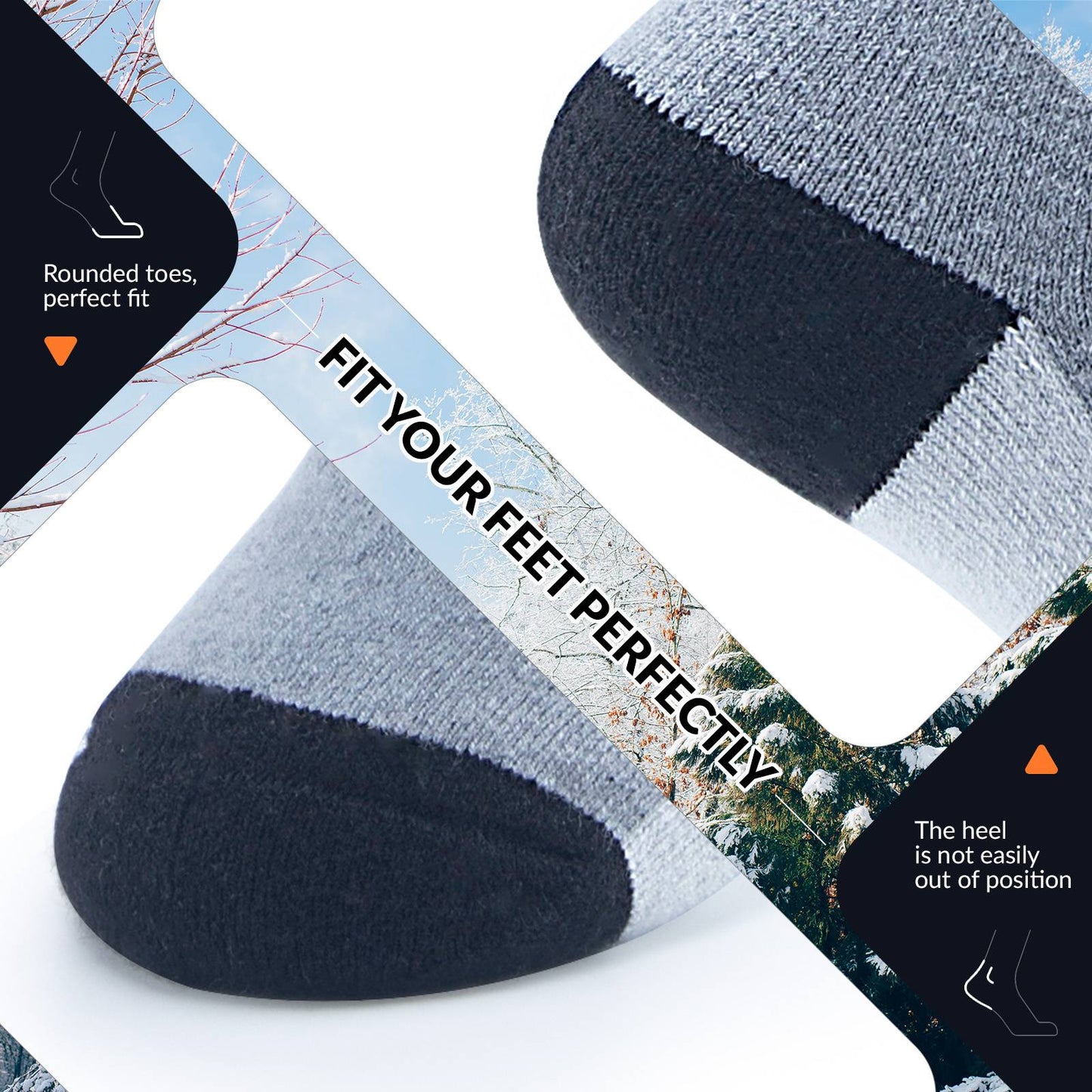 Qunature Thermo Skisocken Merino Kindern Atmungsaktiv #Color_Dunkelgrau