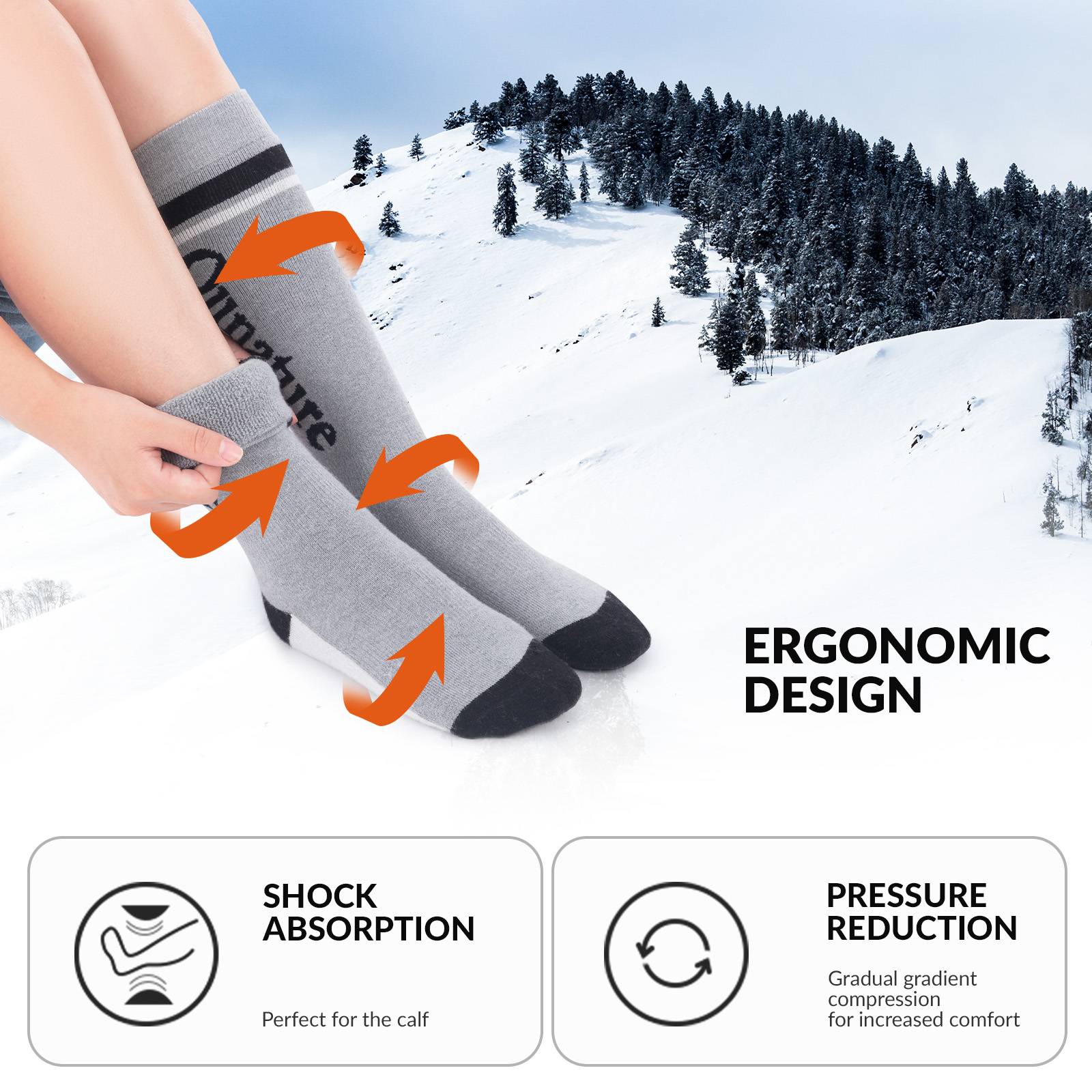 Qunature Thermo Skisocken Merino Kindern Atmungsaktiv #Color_Dunkelgrau