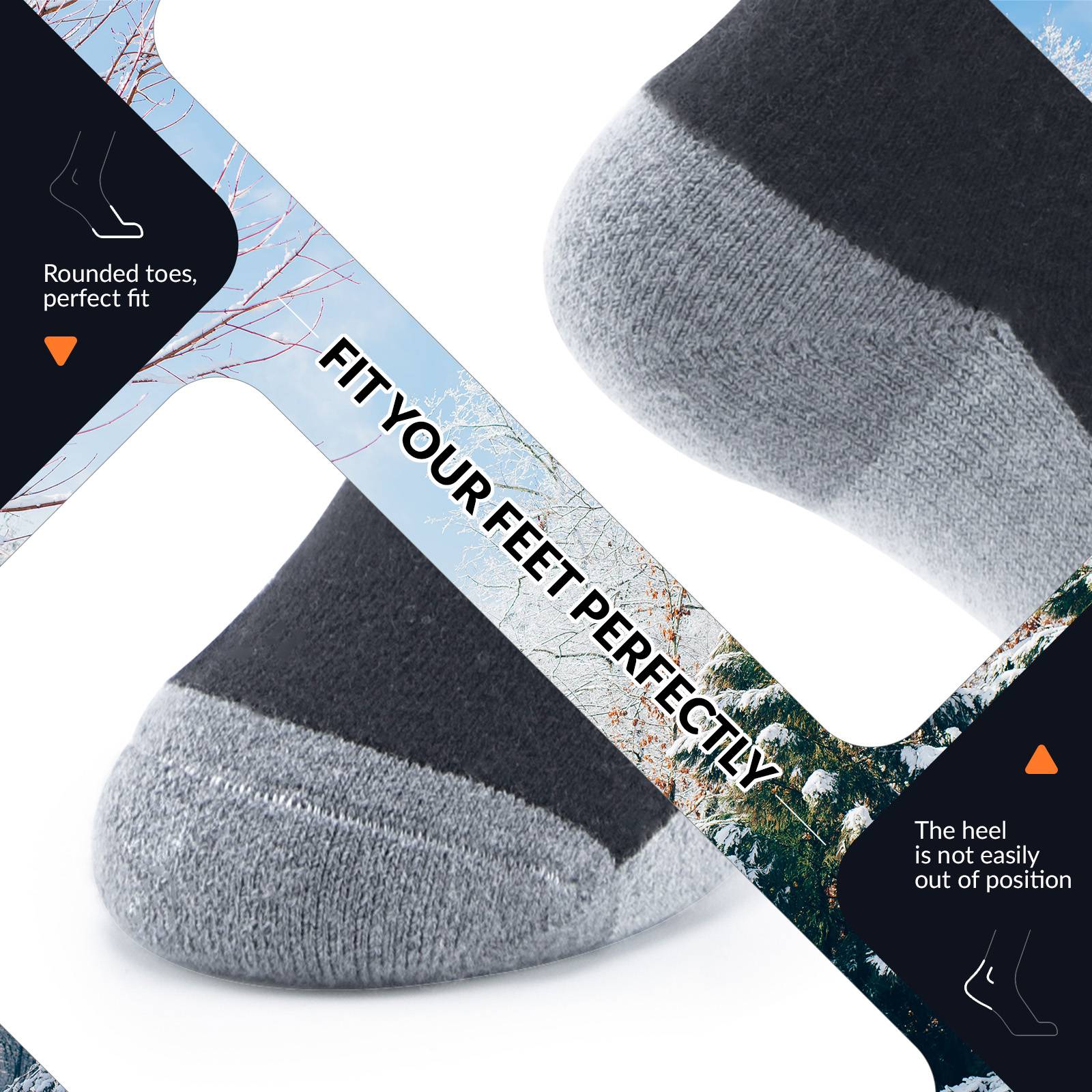Qunature Thermo Skisocken Merino Kindern Atmungsaktiv #Color_Schwarz