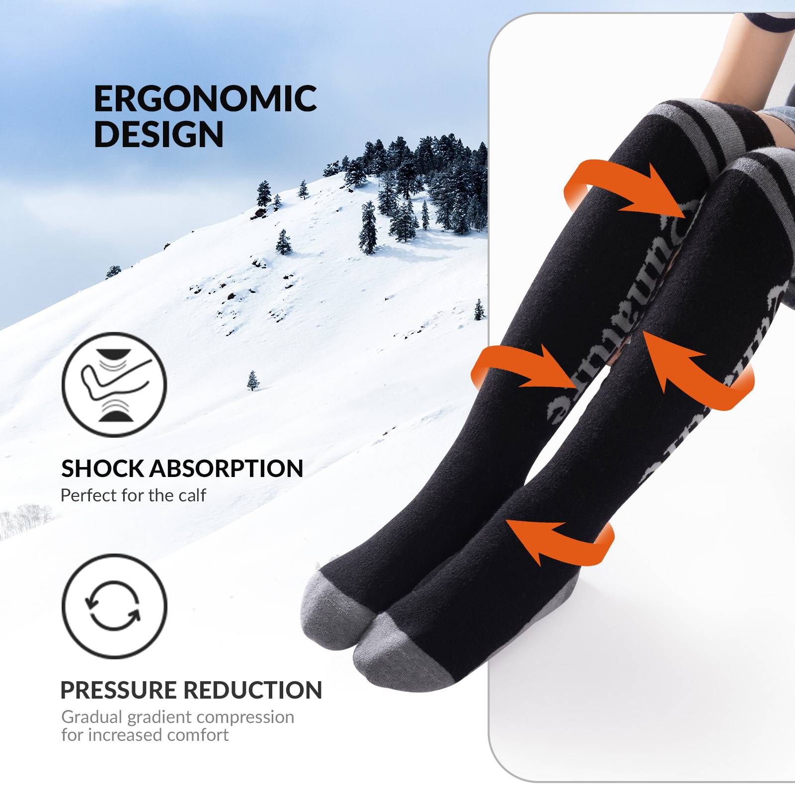 Qunature Thermo Skisocken Merino Kindern Atmungsaktiv #Color_Schwarz