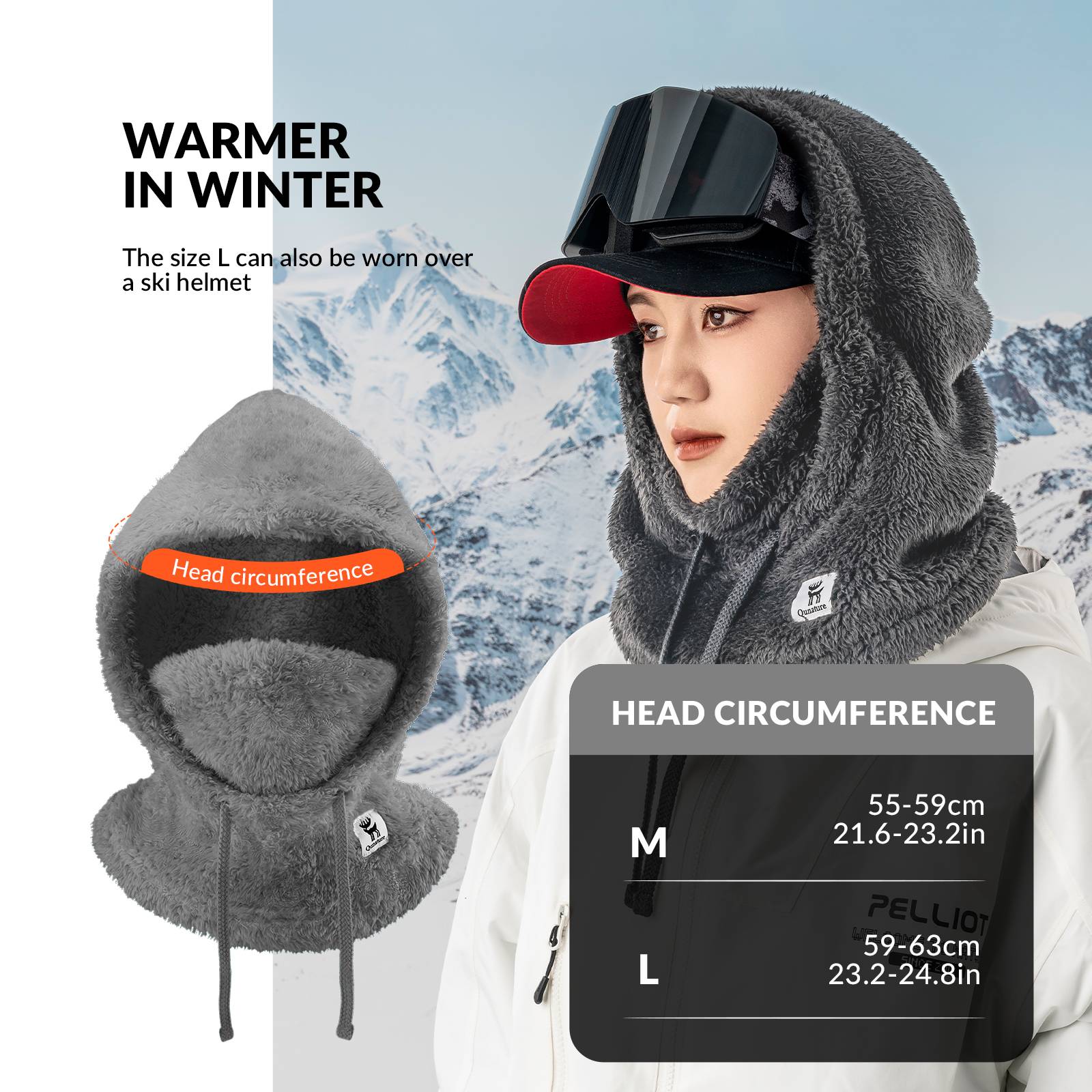 Qunature Thermo Sturmhaube Winddicht Balaclava #Color_Dunkelgrau