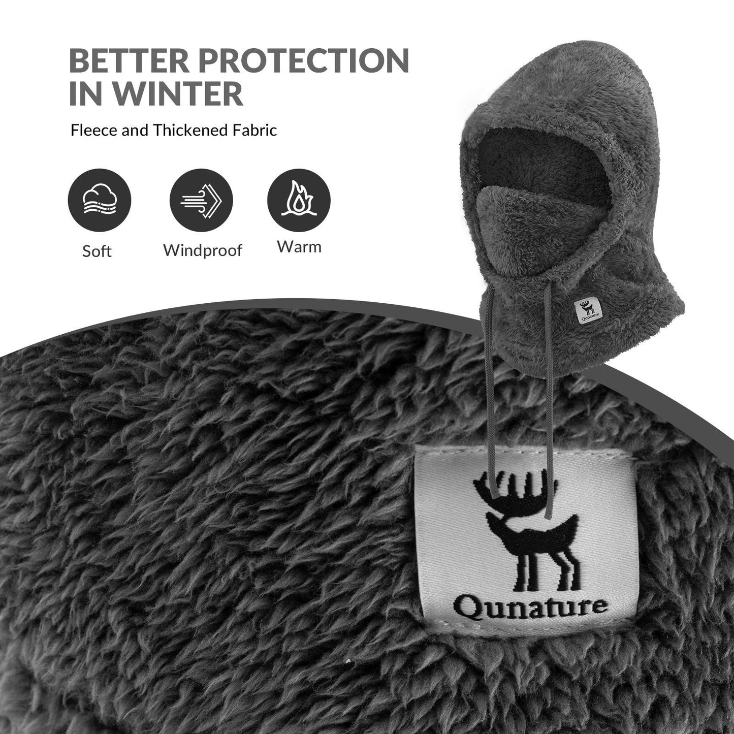 Qunature Thermo Sturmhaube Winddicht Balaclava #Color_Dunkelgrau