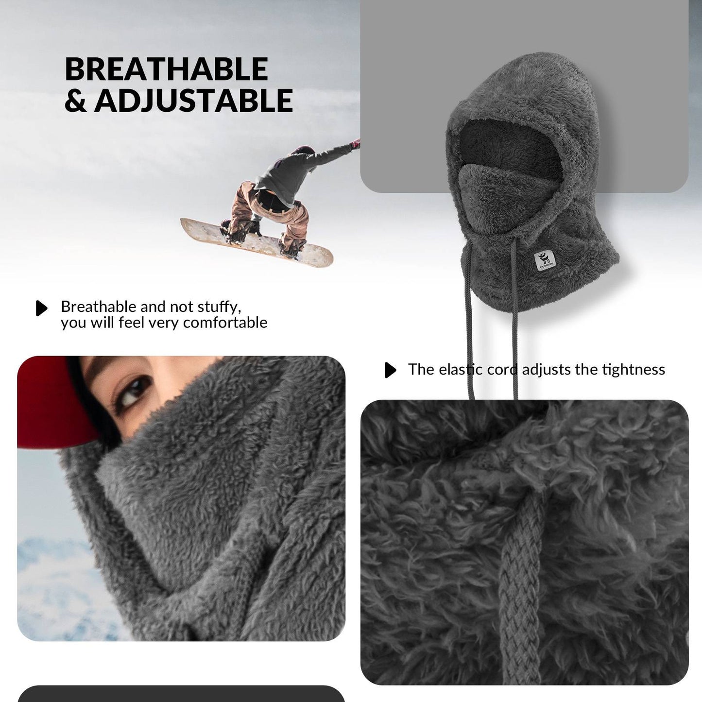 Qunature Thermo Sturmhaube Winddicht Balaclava #Color_Dunkelgrau