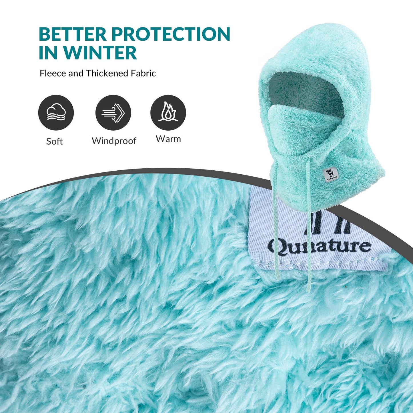 Qunature Thermo Sturmhaube Winddicht Balaclava #Color_Hellgr邦n