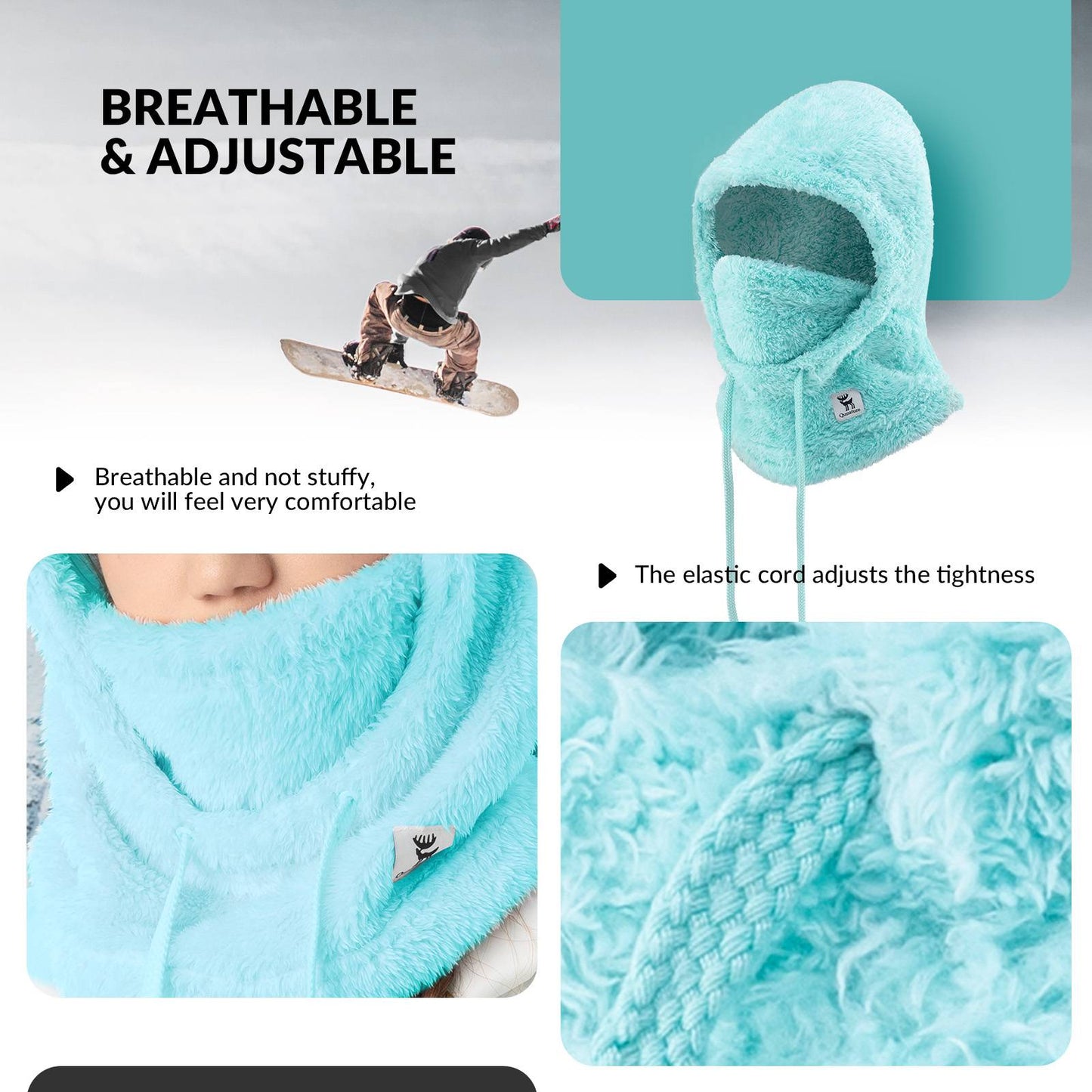 Qunature Thermo Sturmhaube Winddicht Balaclava #Color_Hellgr邦n