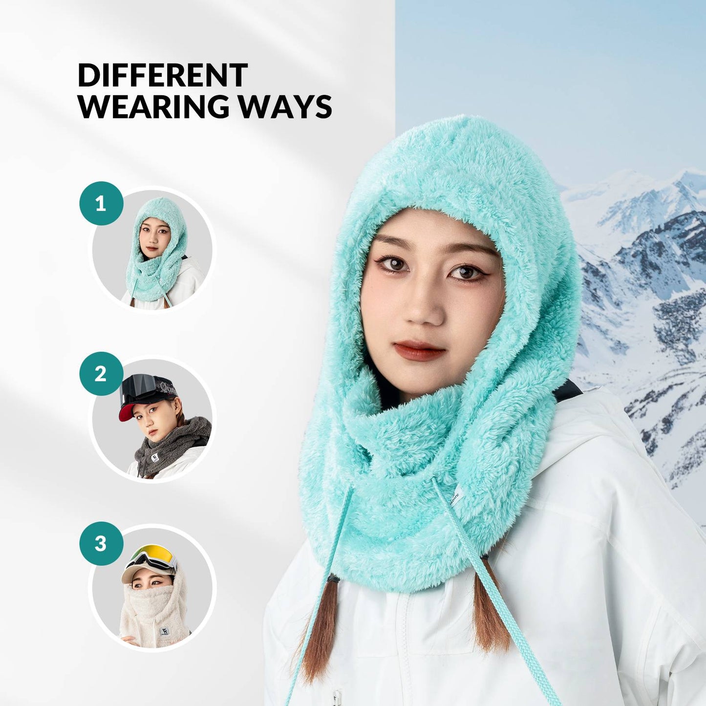 Qunature Thermo Sturmhaube Winddicht Balaclava #Color_Hellgr邦n