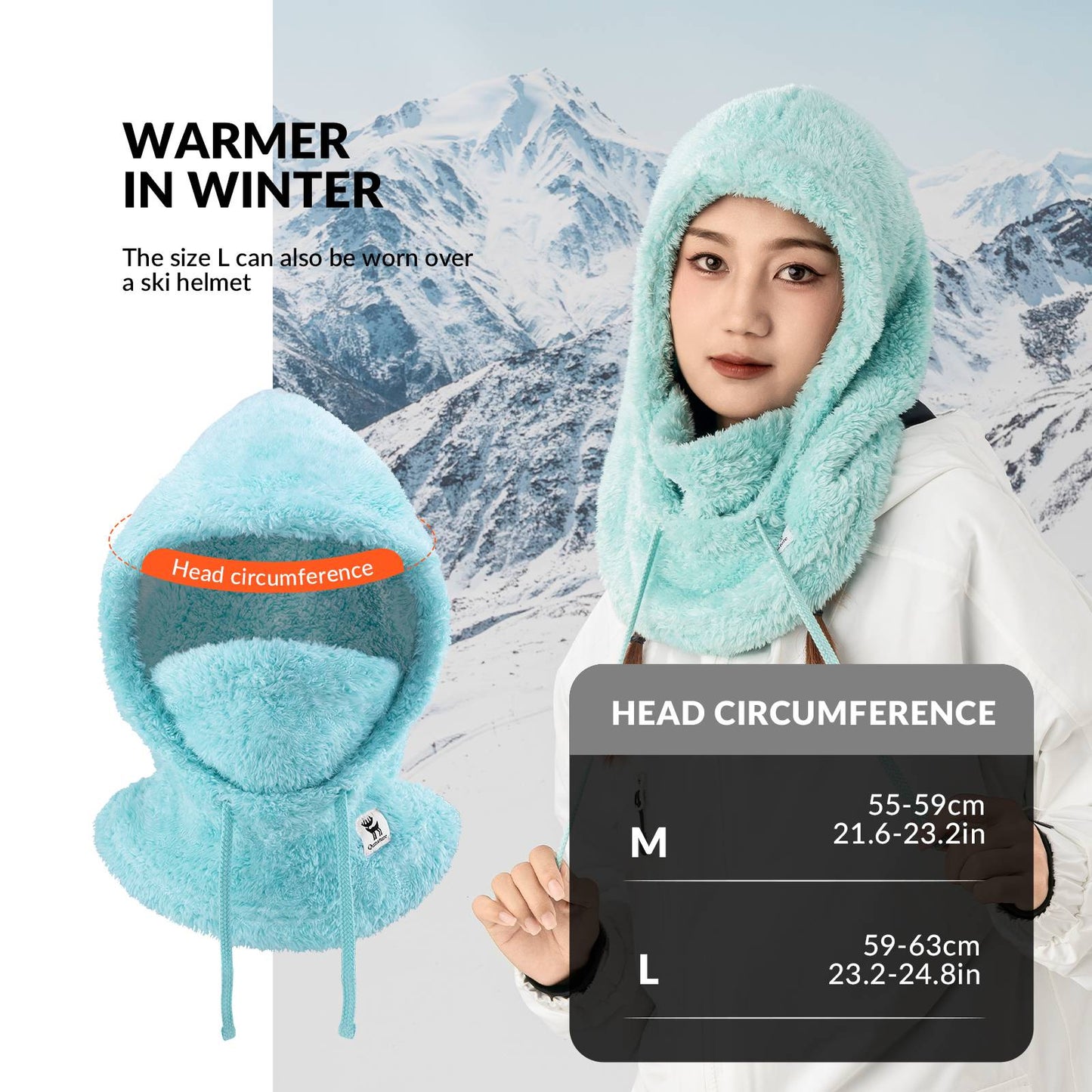 Qunature Thermo Sturmhaube Winddicht Balaclava #Color_Hellgr邦n