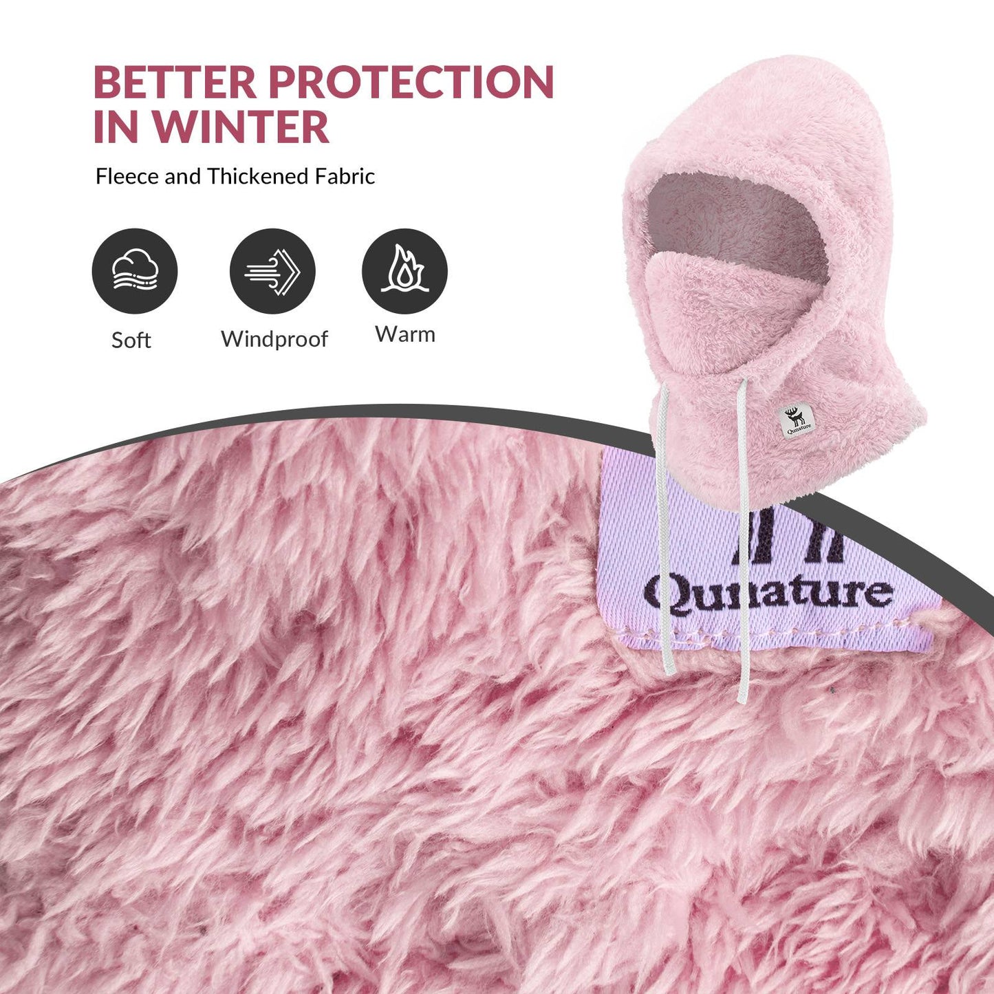 Qunature Thermo Sturmhaube Winddicht Balaclava #Color_Rosa