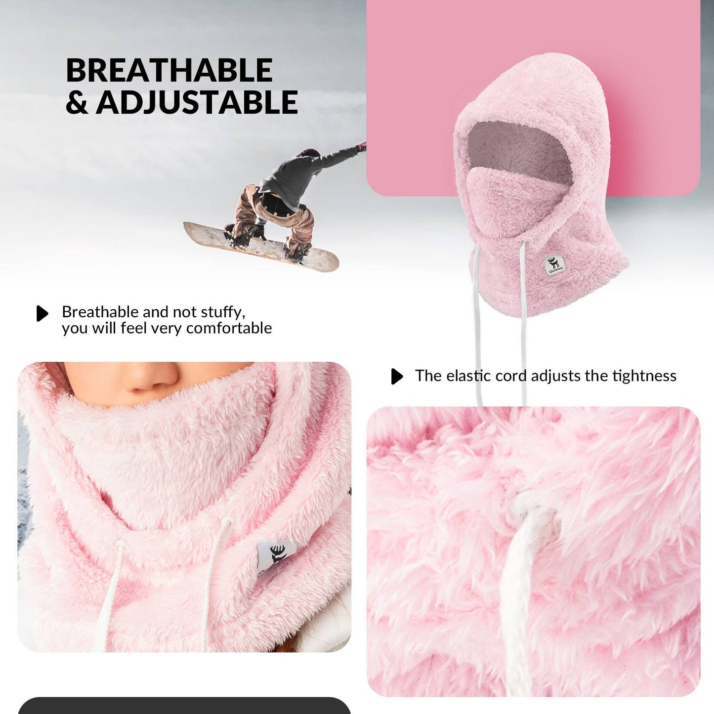 Qunature Thermo Sturmhaube Winddicht Balaclava #Color_Rosa