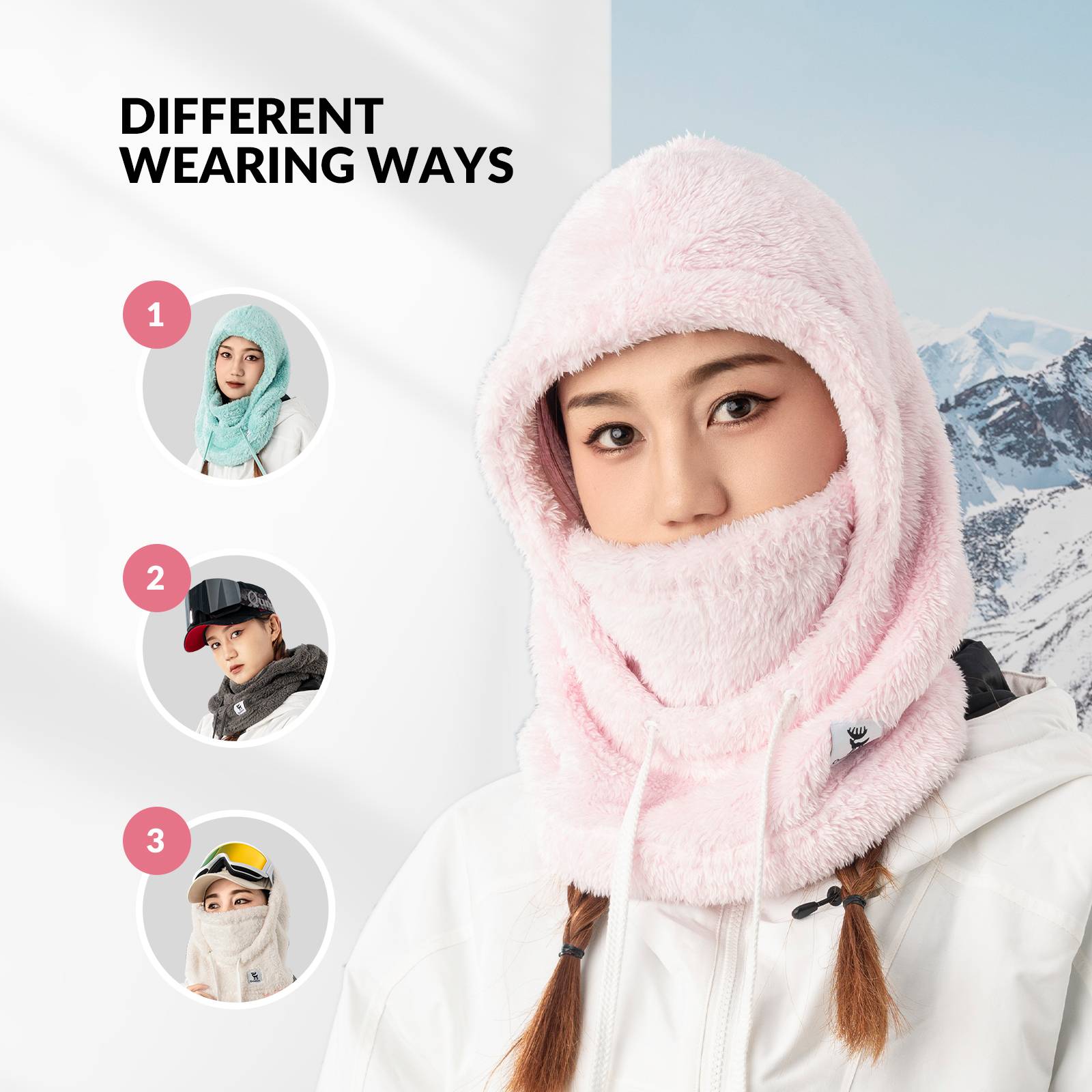 Qunature Thermo Sturmhaube Winddicht Balaclava #Color_Rosa