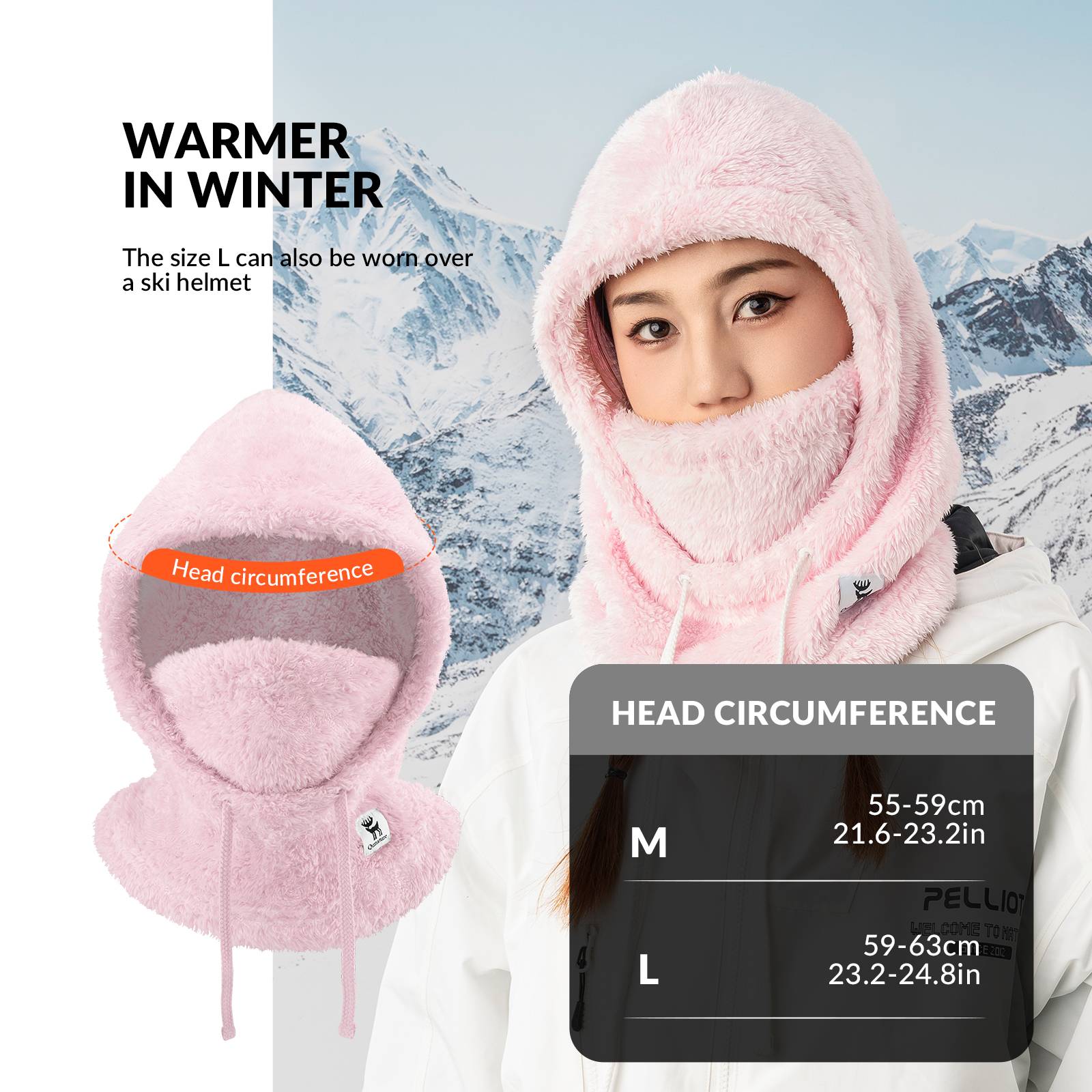Qunature Thermo Sturmhaube Winddicht Balaclava #Color_Rosa