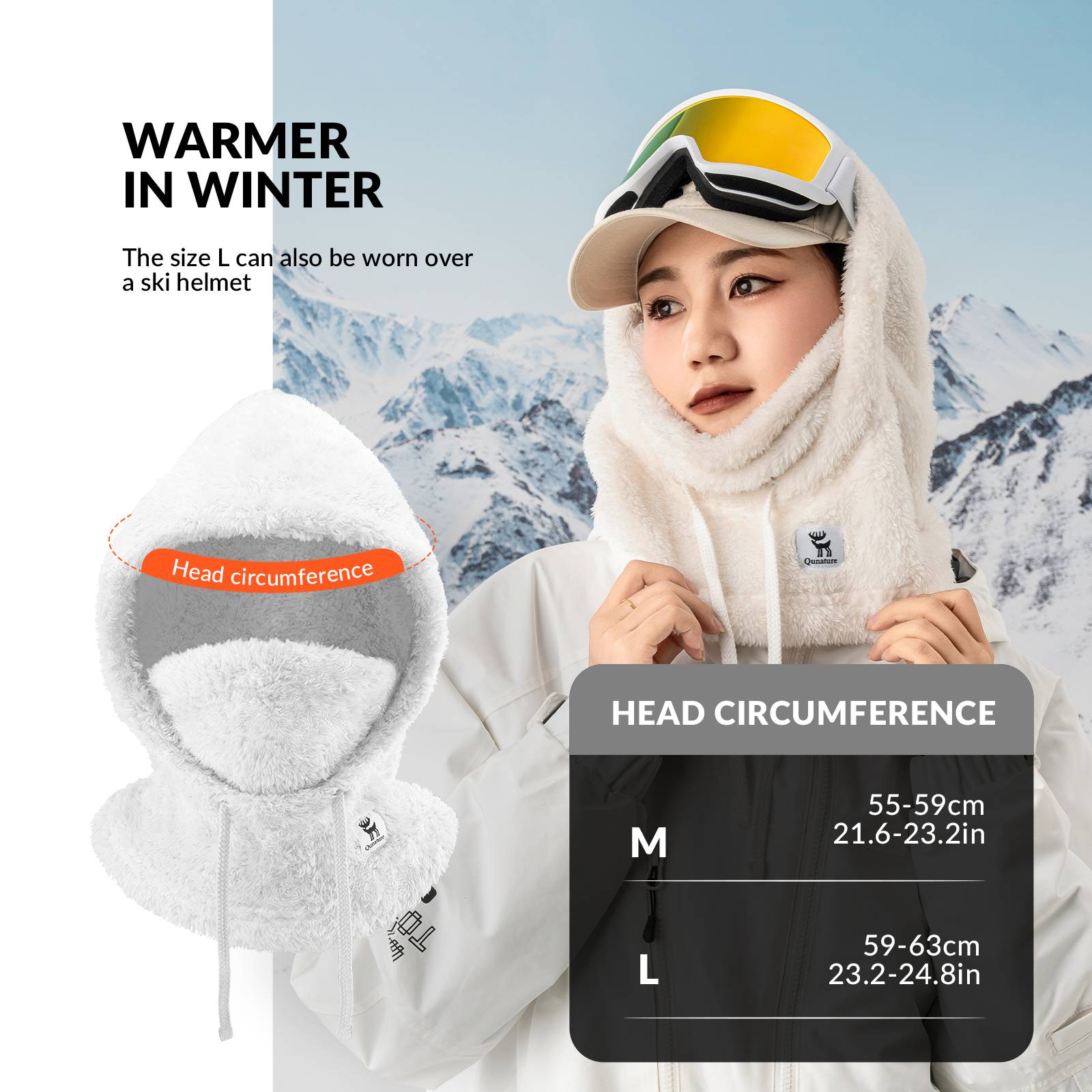 Qunature Thermo Sturmhaube Winddicht Balaclava #Color_Wei?