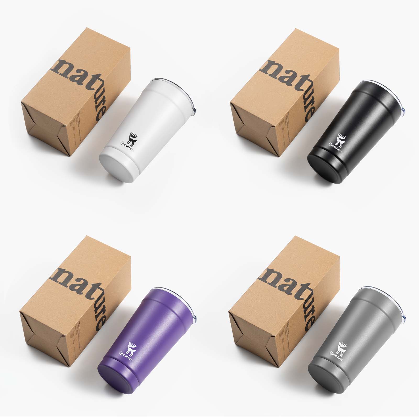 Qunature Thermobecher Edelstahl Kaffee-to-go