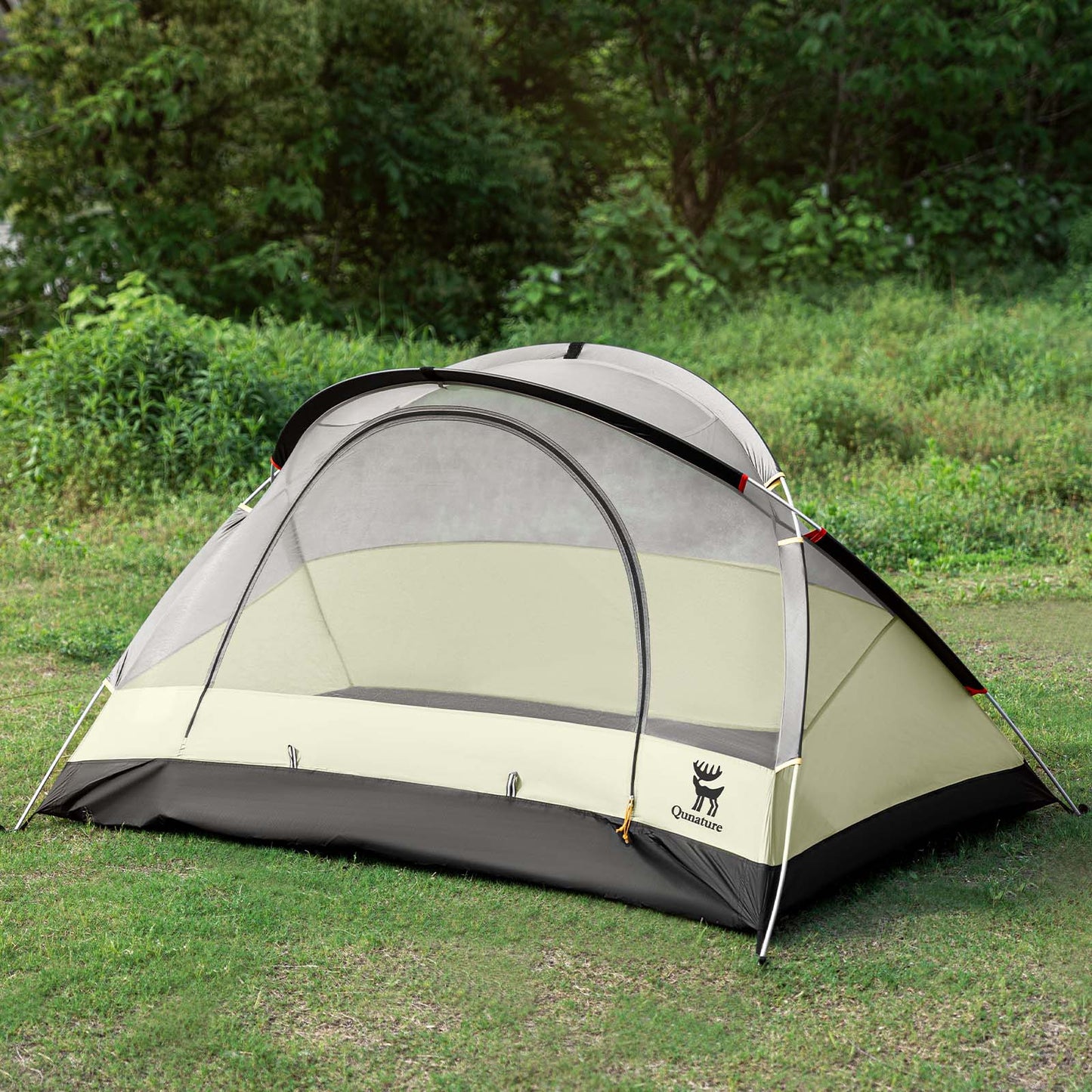 Qunature Wasserdichtes 2-Personen Rucksackzelt mit X-Struktur #Color_Gebrochenes Wei?
